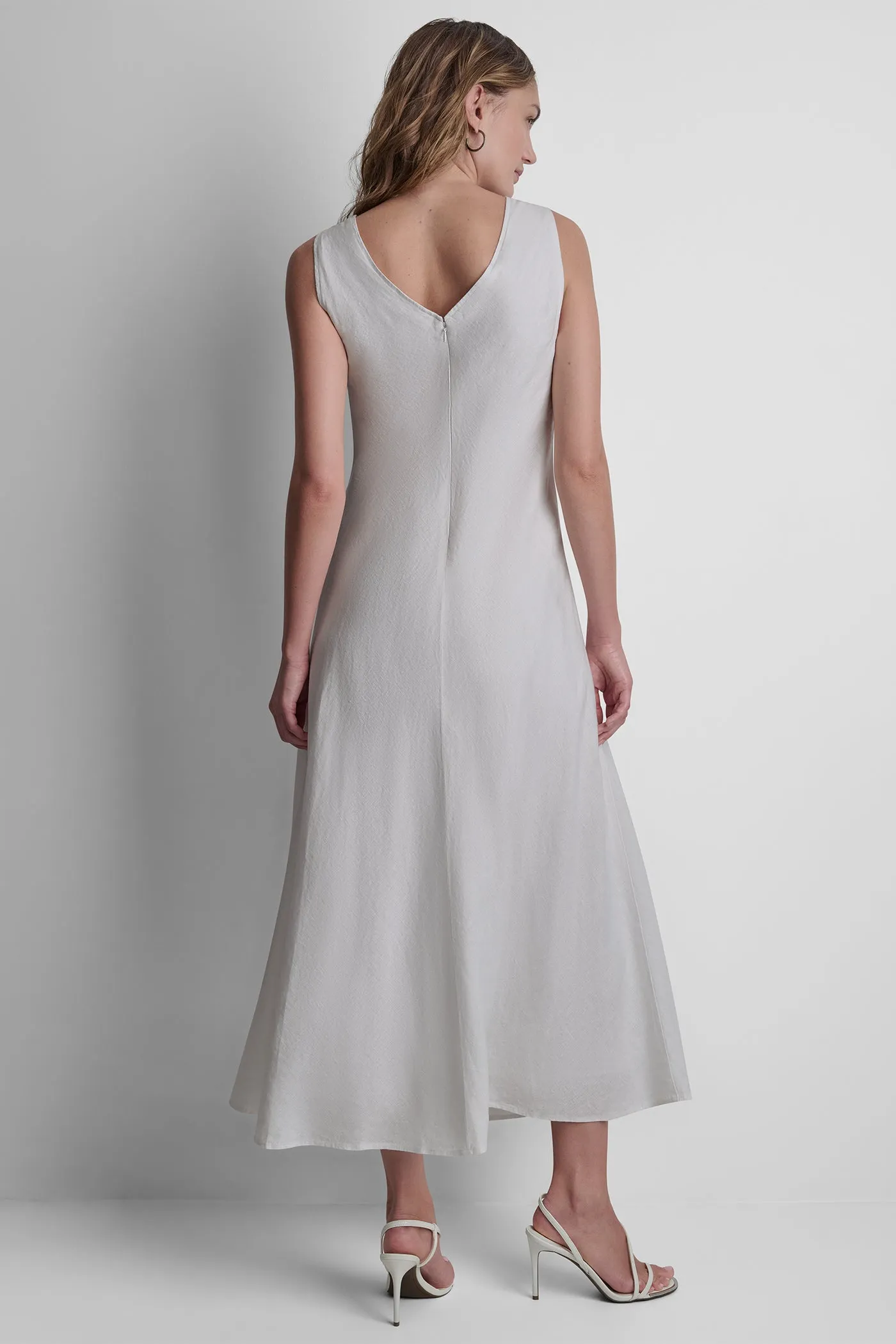 FRAYED LINEN MAXI DRESS sold by DKNY product image thumbnail 2
