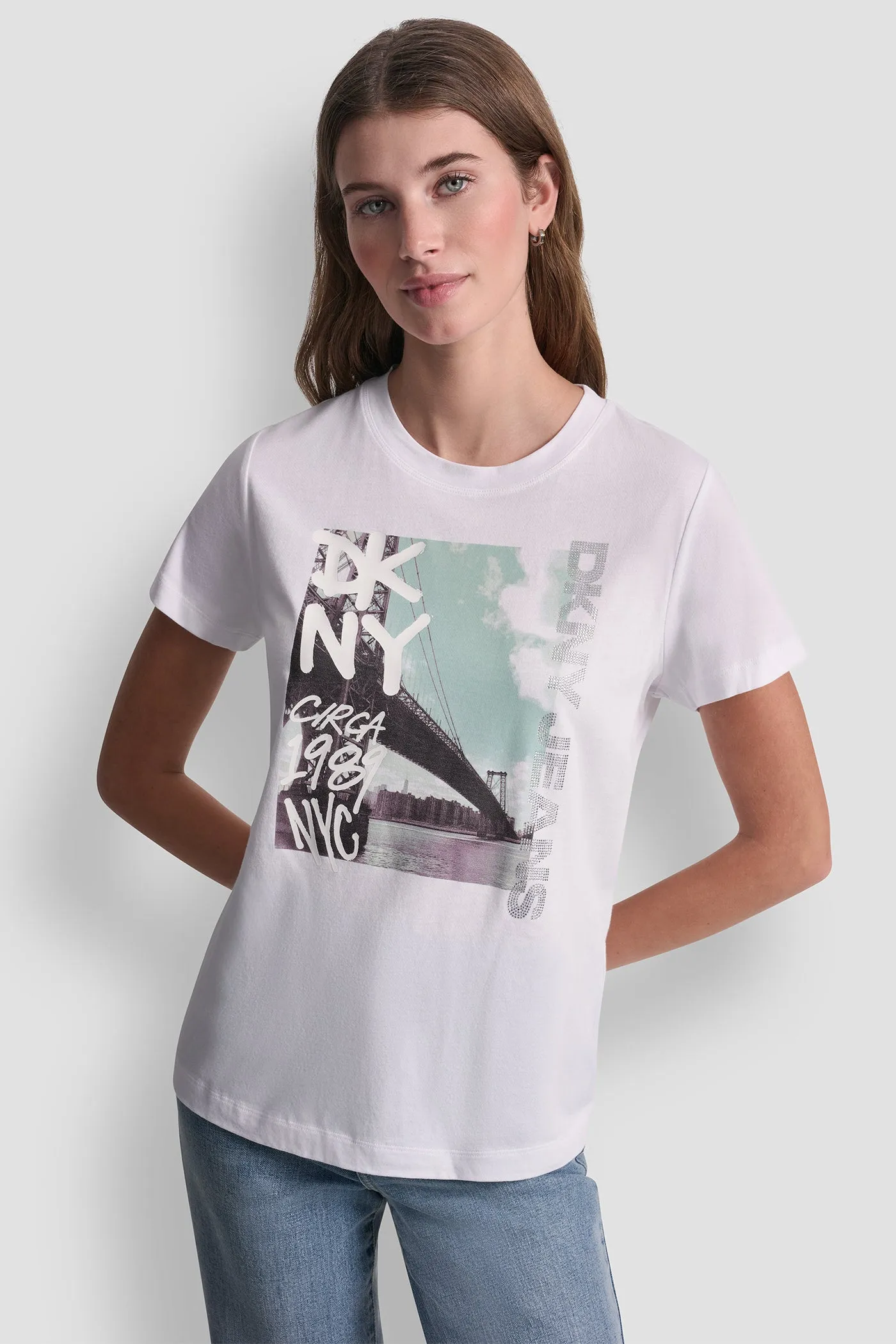DKNY RHINESTONE GRAFITI TEE sold by DKNY product image thumbnail 5