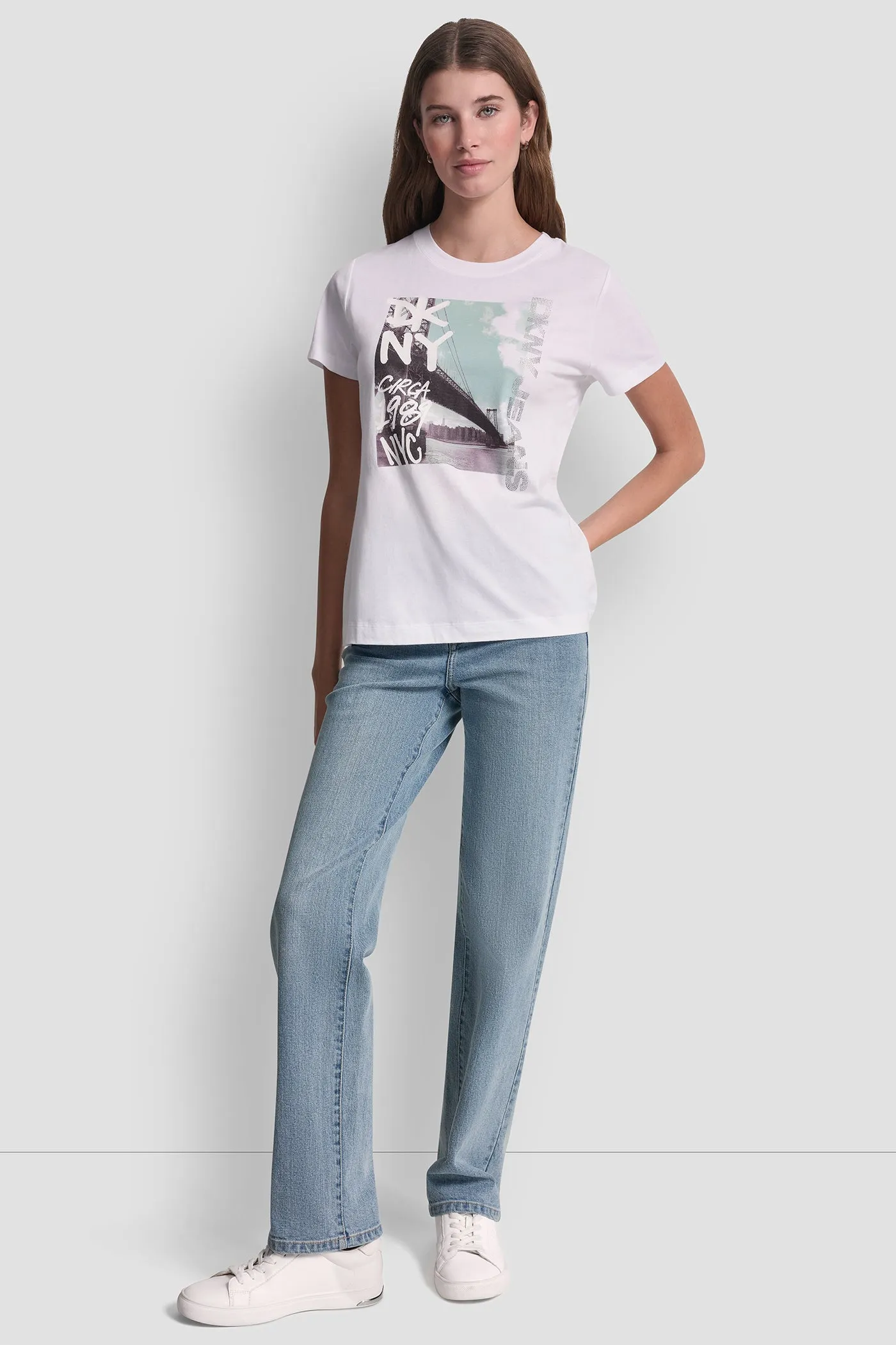 DKNY RHINESTONE GRAFITI TEE sold by DKNY product image thumbnail 4