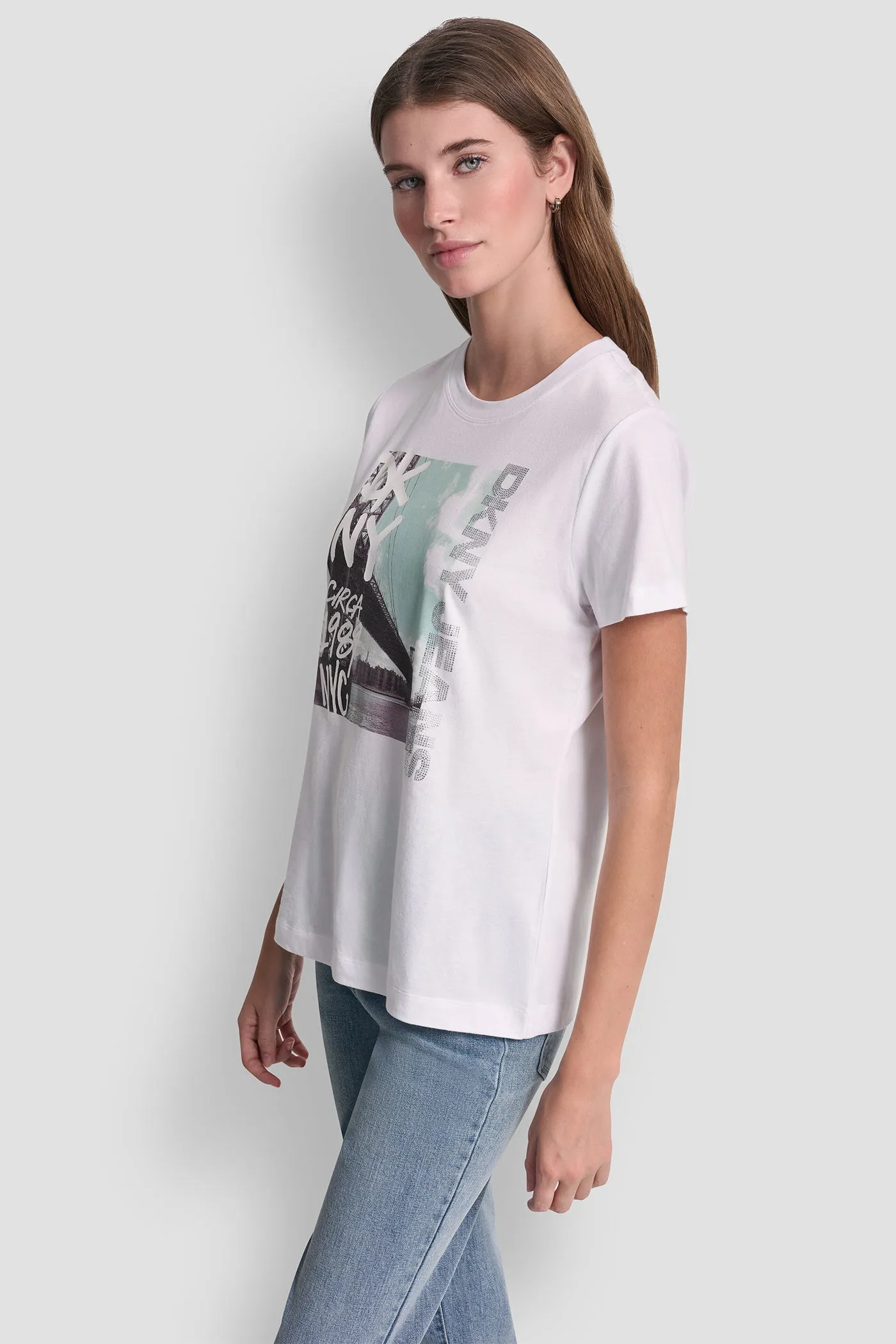DKNY RHINESTONE GRAFITI TEE sold by DKNY product image thumbnail 3
