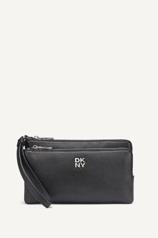 SARAH DUAL ZIP POUCH WRISTLET sold by DKNY