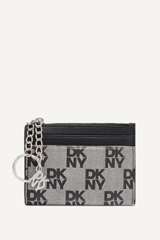 SARAH TOP ZIP CARD HOLDER made by DKNY