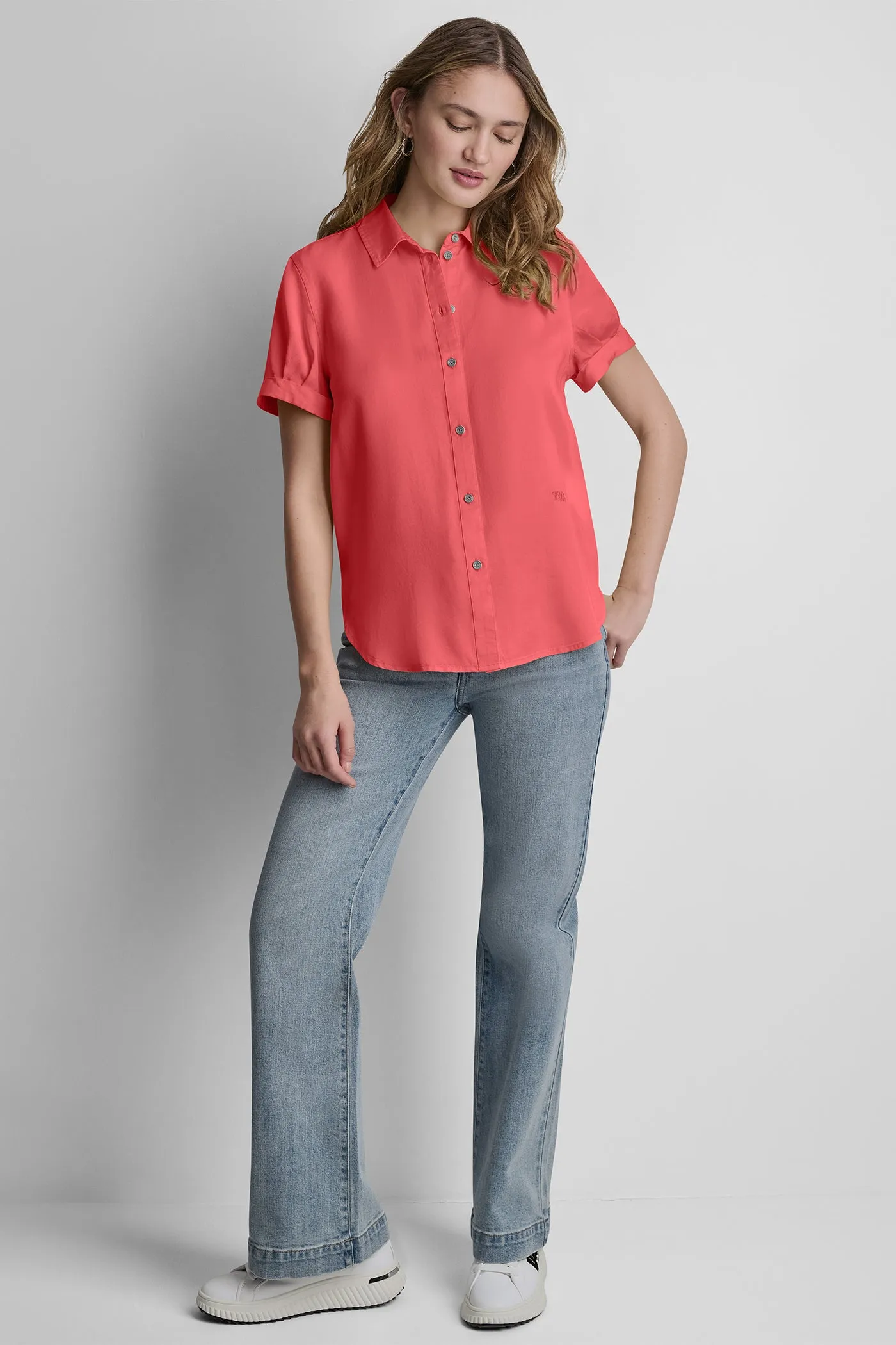 GARMENT DYE BUTTON-FRONT SHIRT sold by DKNY product image thumbnail 5