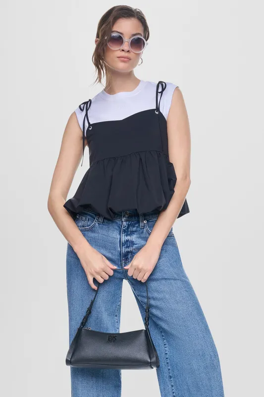 PEPLUM TANK WITH TIED STRAPS made by DKNY