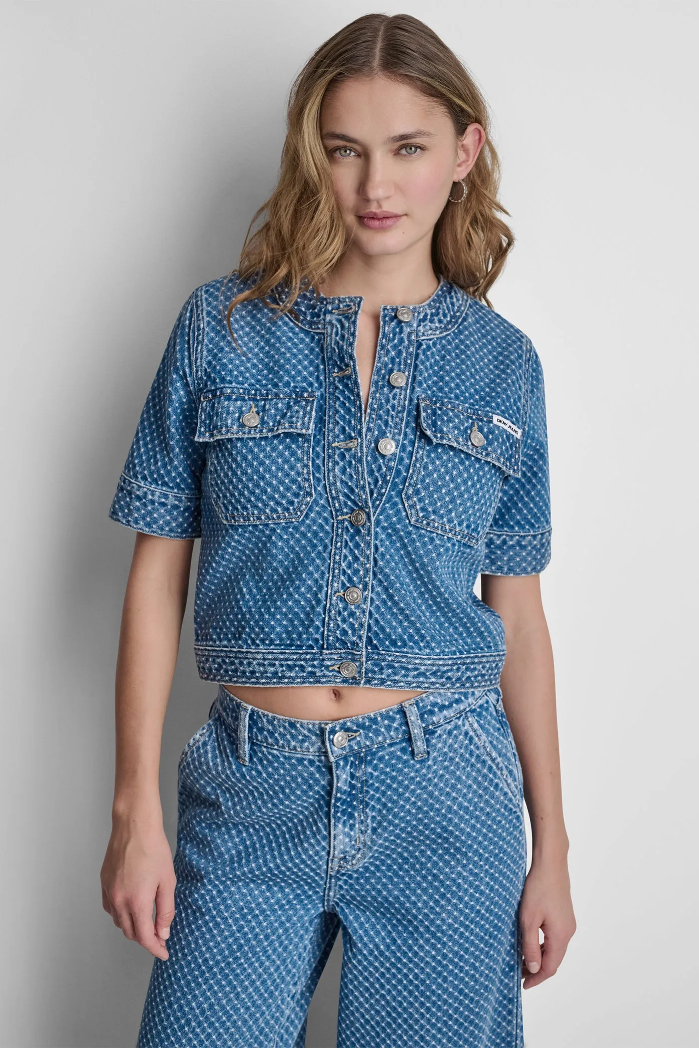 PATCH POCKET DENIM SHIRT JACKET sold by DKNY product image thumbnail 2