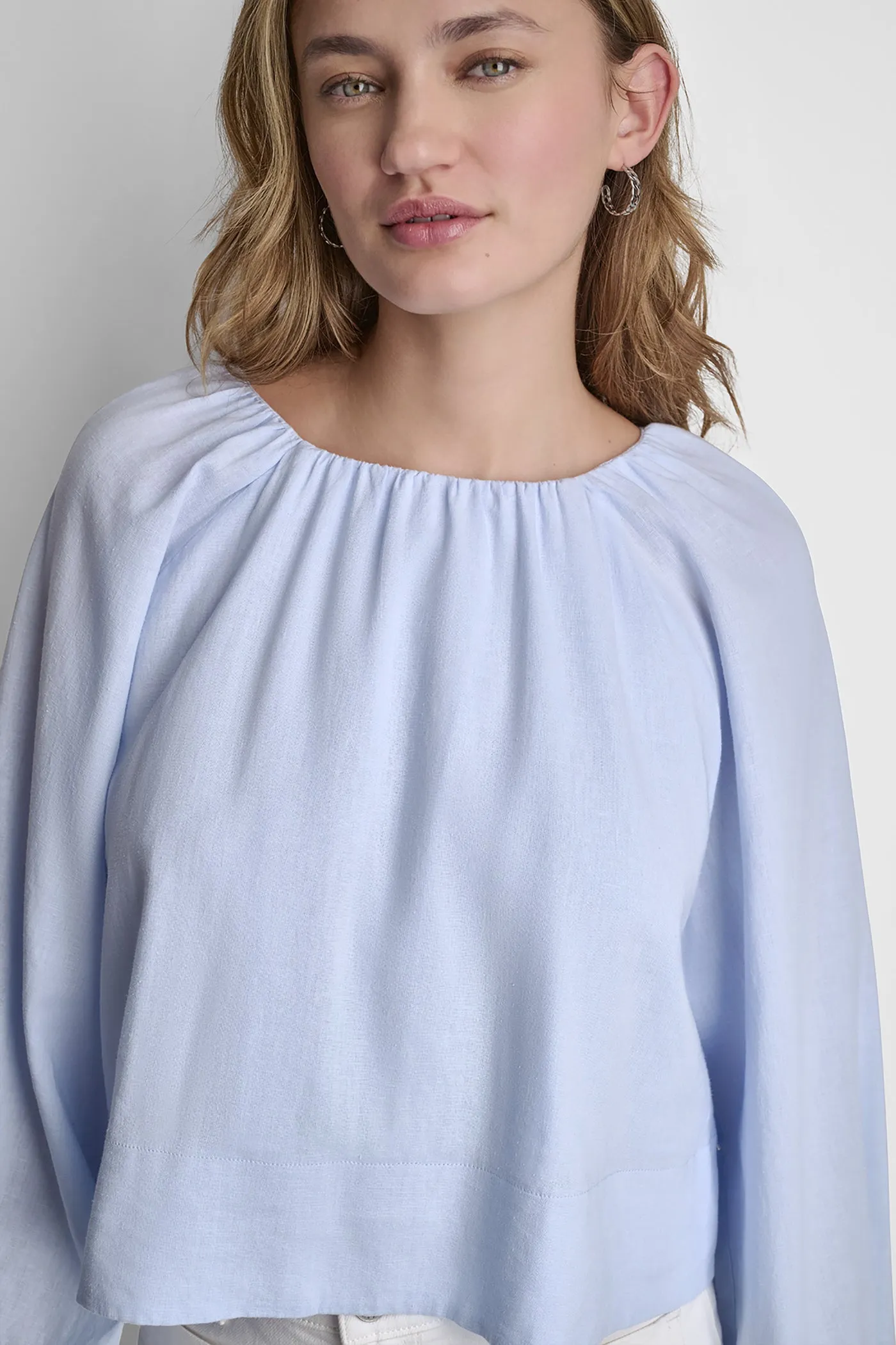 LINEN-BLEND RAGLAN SLEEVE BLOUSE sold by DKNY product image thumbnail 2