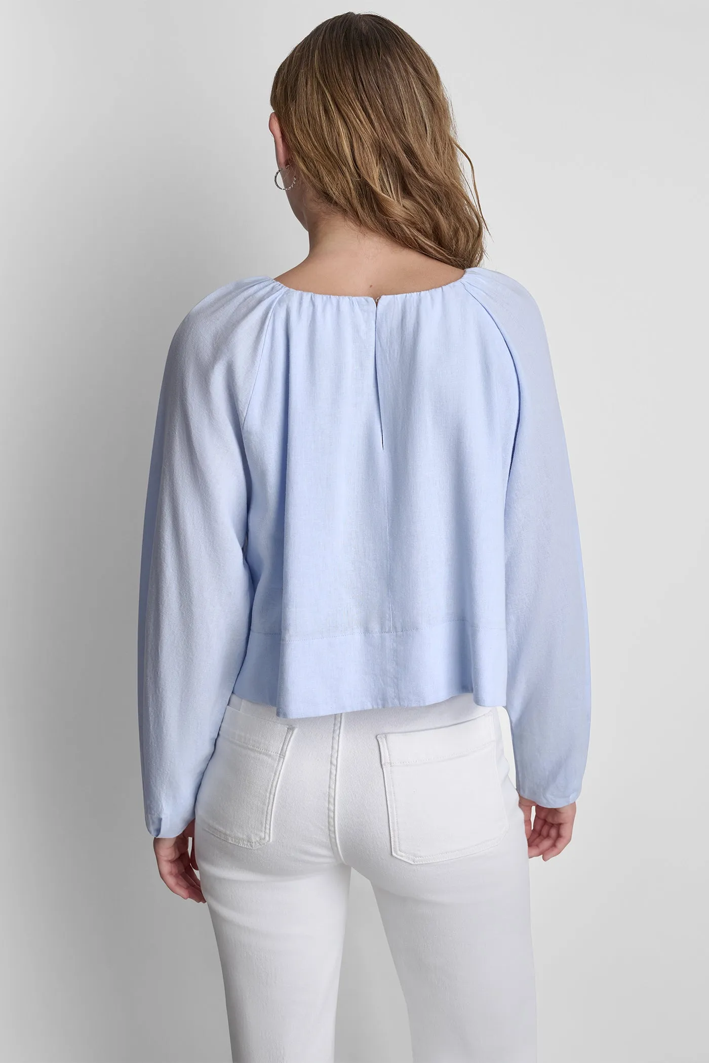 LINEN-BLEND RAGLAN SLEEVE BLOUSE sold by DKNY product image thumbnail 3