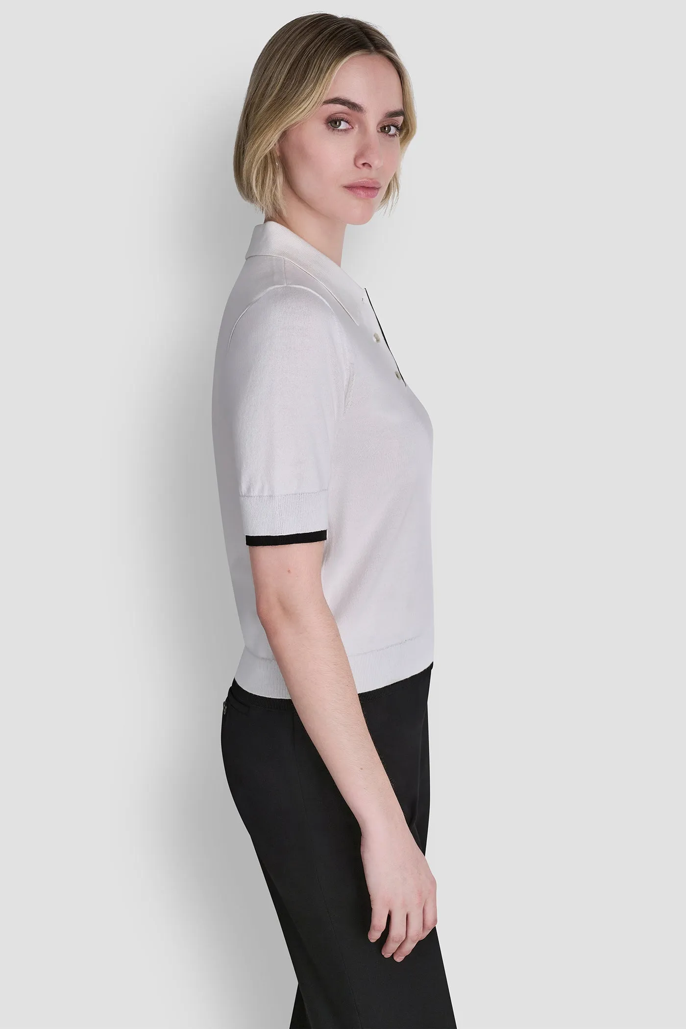 COLOR BLOCK POLO SWEATER sold by DKNY product image thumbnail 4