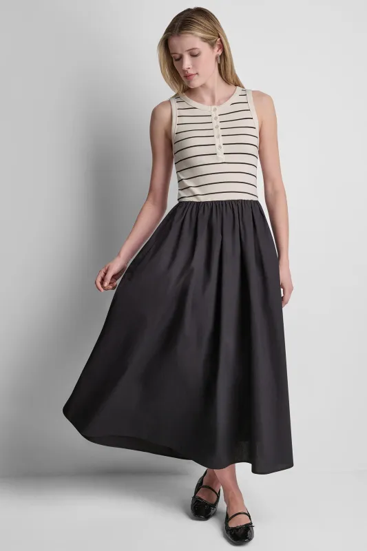 RIB HENLEY TANK MAXI DRESS made by DKNY