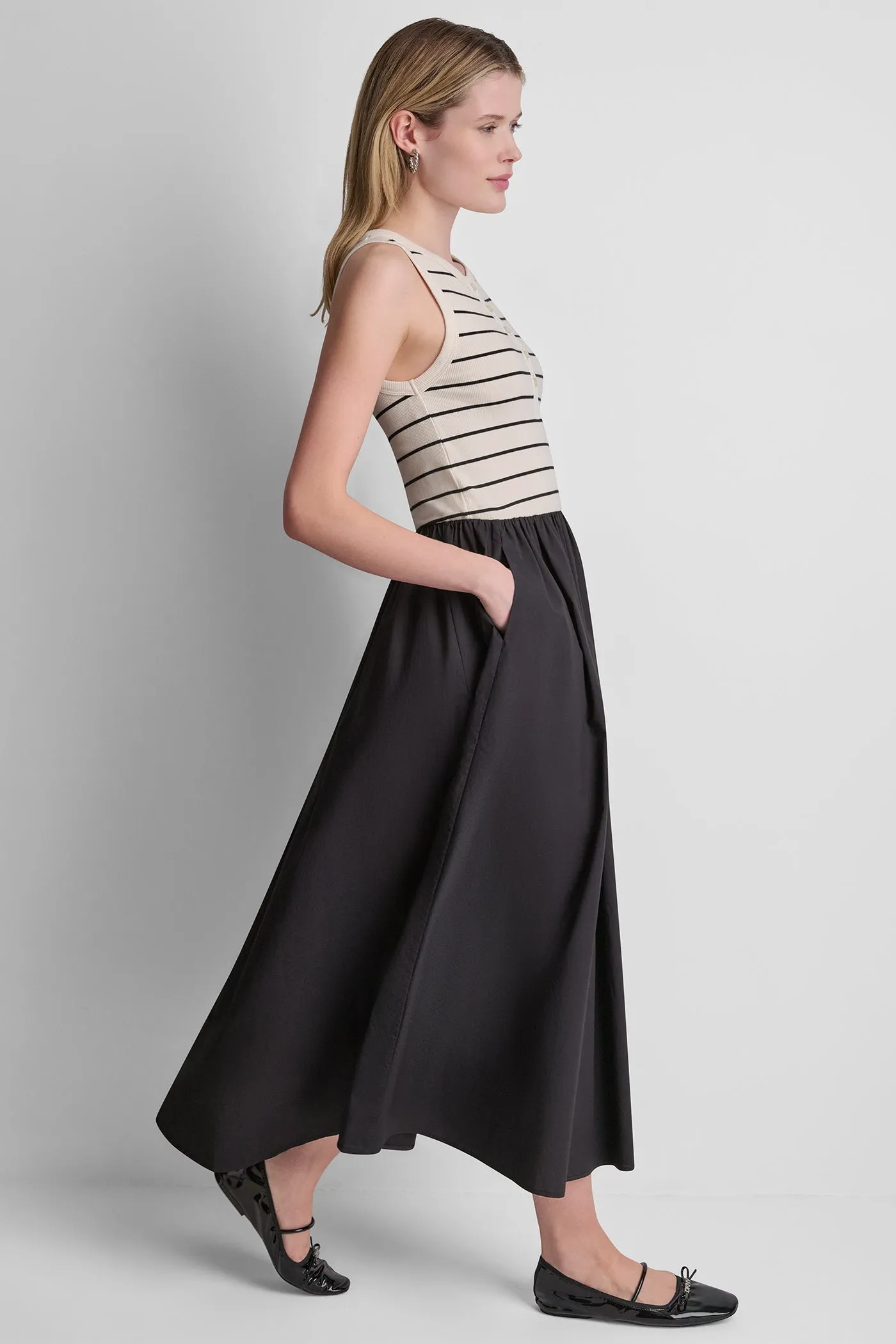 RIB HENLEY TANK MAXI DRESS sold by DKNY product image thumbnail 4