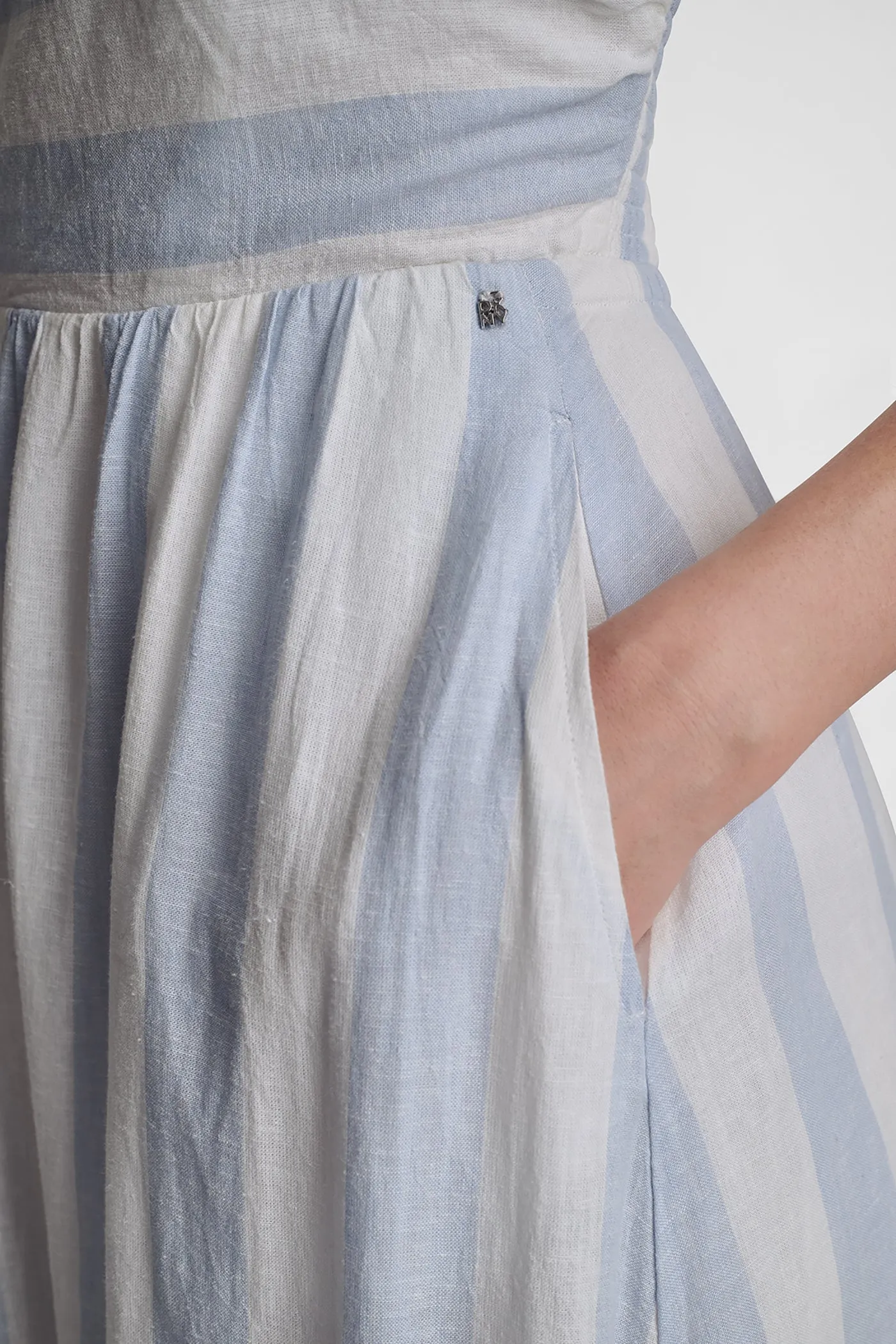 LINEN-BLEND STRAPLESS STRIPE DRESS sold by DKNY product image thumbnail 5