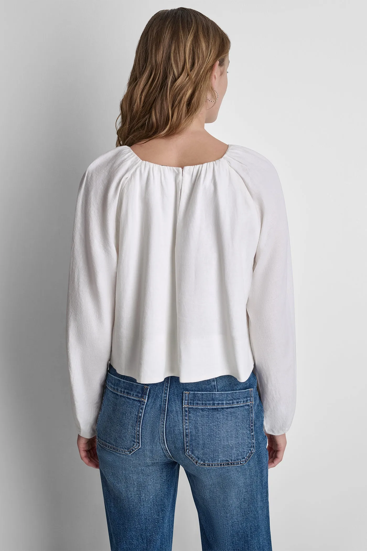 LINEN-BLEND RAGLAN SLEEVE BLOUSE sold by DKNY product image thumbnail 3