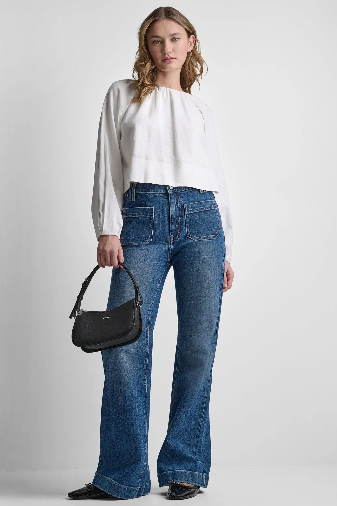 LINEN-BLEND RAGLAN SLEEVE BLOUSE sold by DKNY product image thumbnail 2