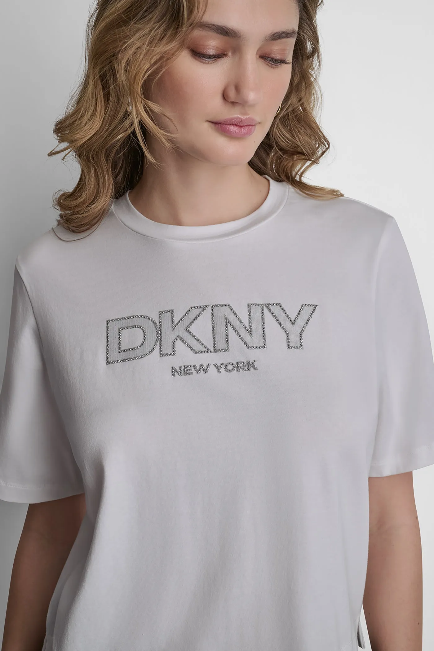 CRYSTAL BORDER LOGO GRAPHIC TEE sold by DKNY product image thumbnail 2
