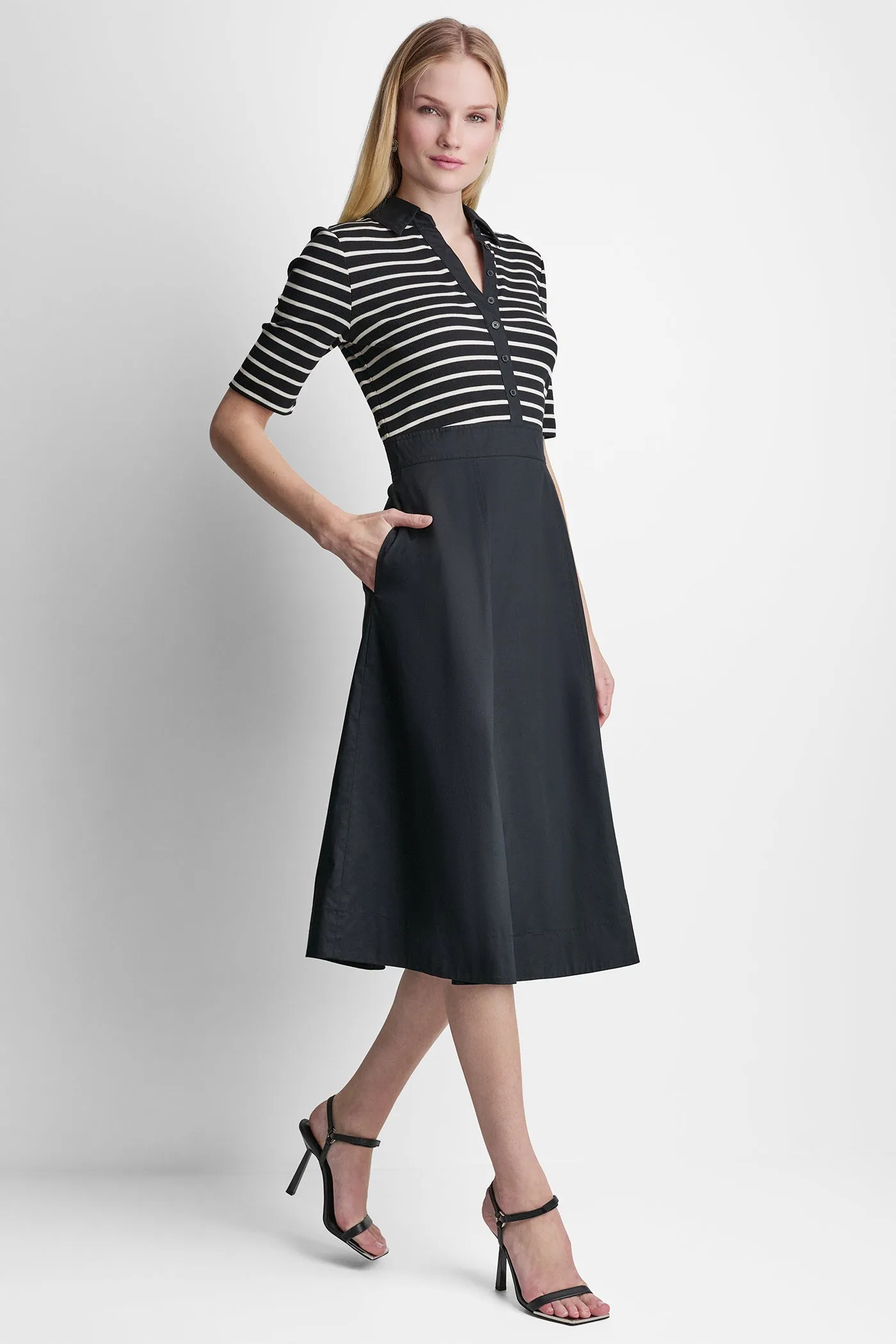 FIT & FLARE MIDI SHIRT DRESS sold by DKNY product image thumbnail 2