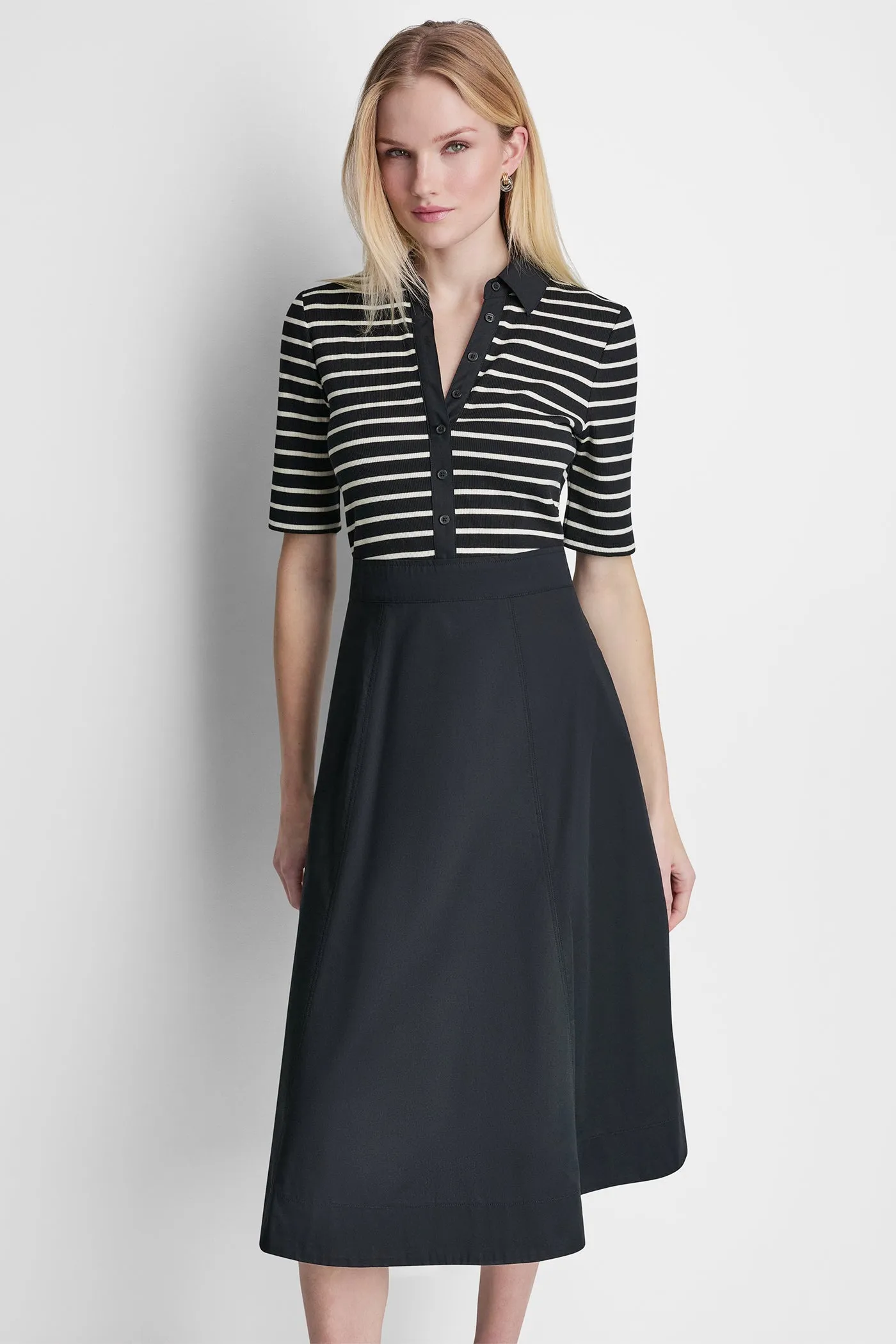 FIT & FLARE MIDI SHIRT DRESS sold by DKNY product image thumbnail 4