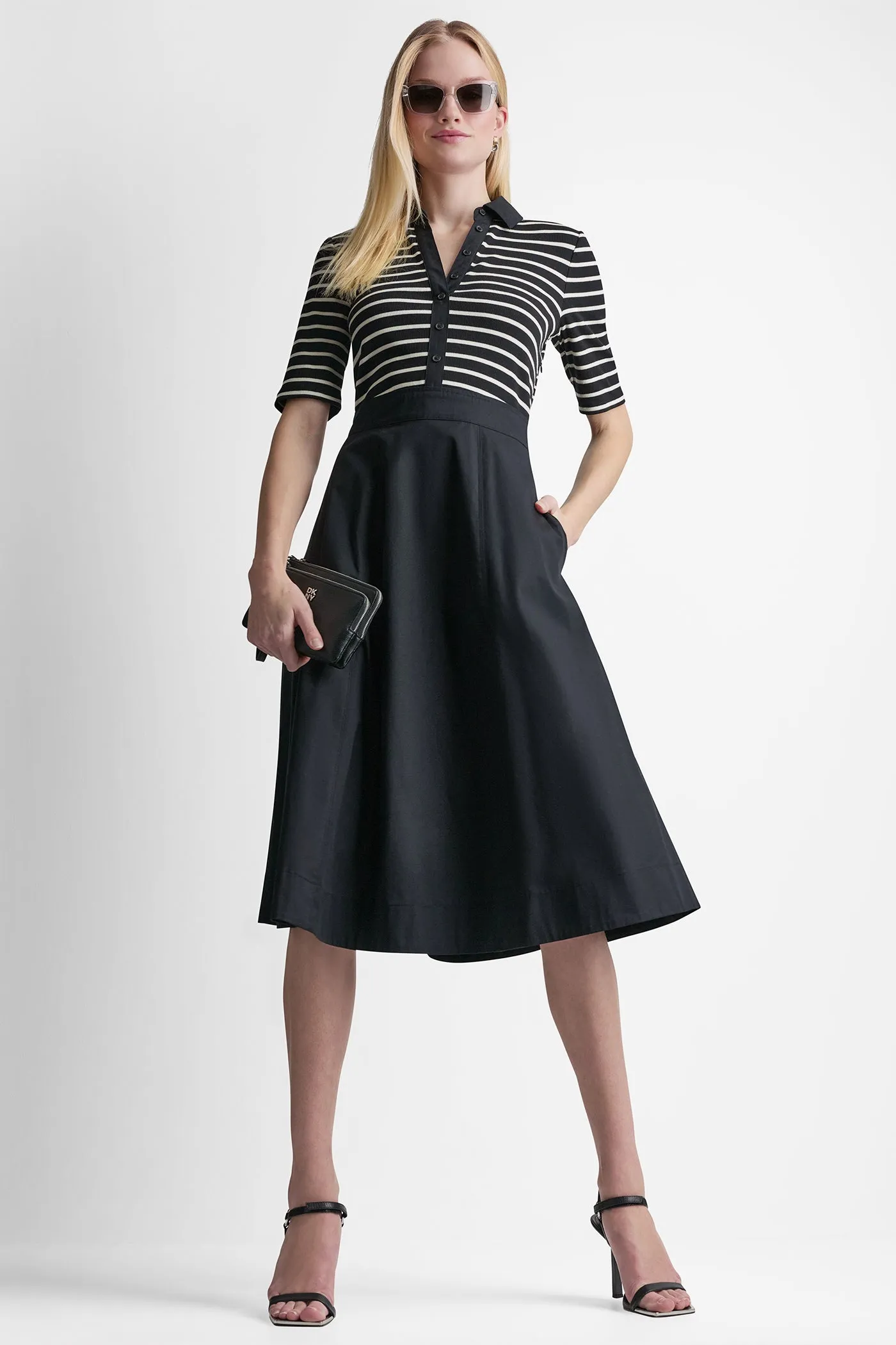 FIT & FLARE MIDI SHIRT DRESS sold by DKNY product image thumbnail 5