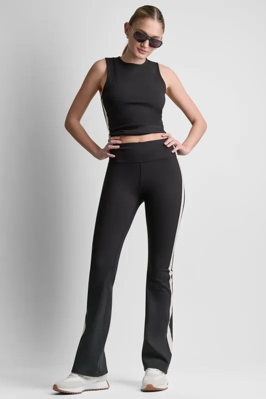 BALANCE COMPRESSION SIDE STRIPE FLARE LEGGING made by DKNY