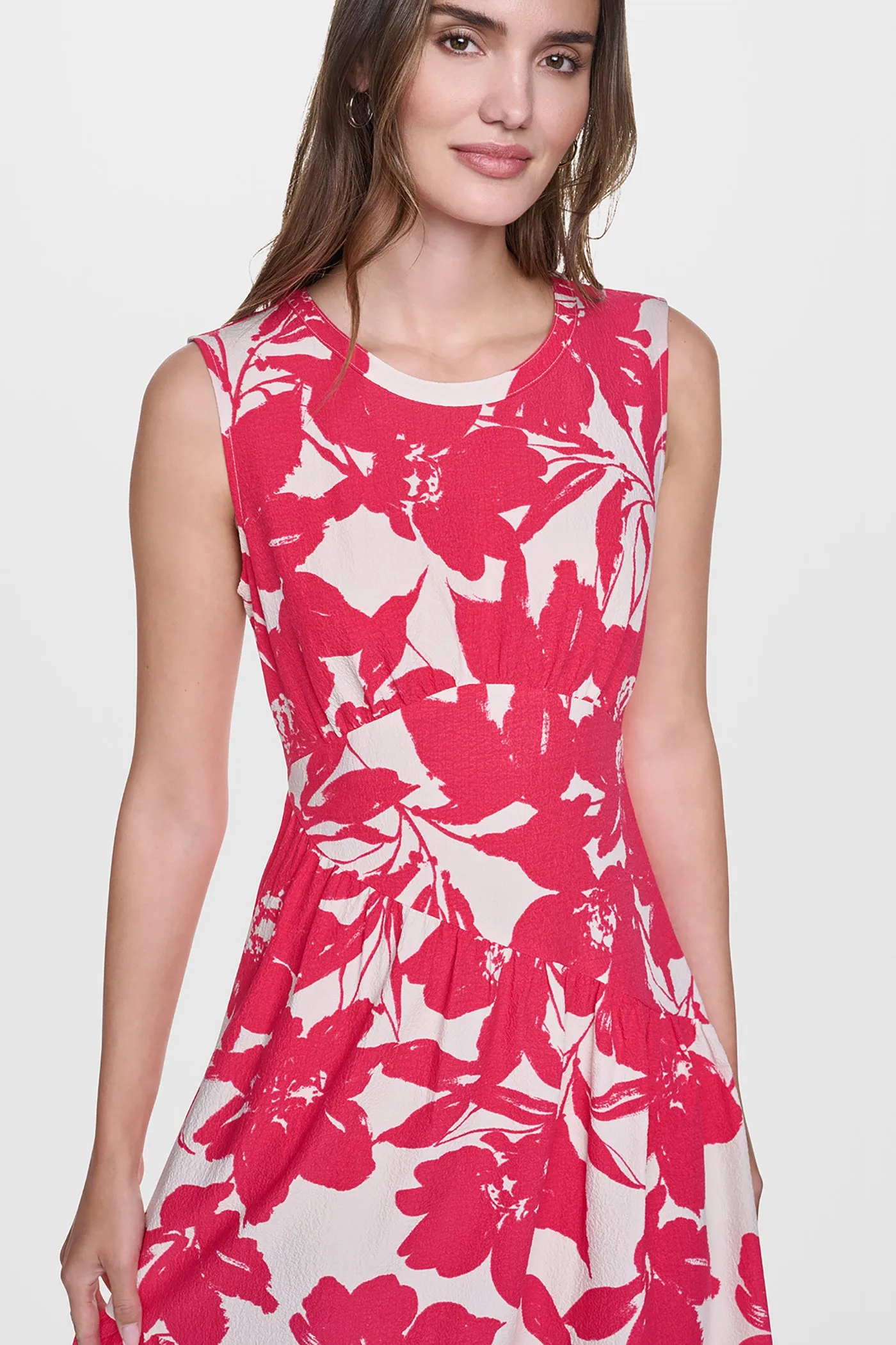 JEWEL NECK PRINTED MIDI DRESS sold by DKNY product image thumbnail 2