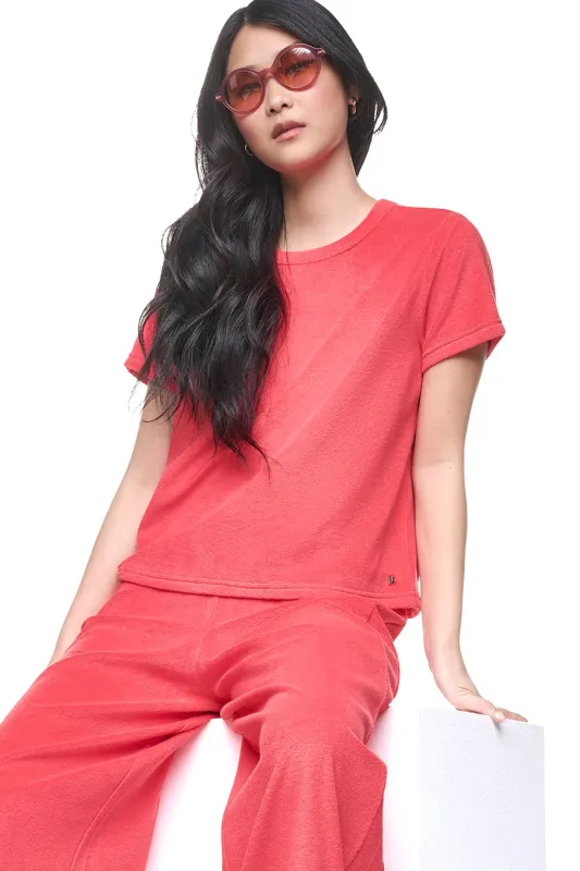 TOWELLING TERRY CREW NECK TEE made by DKNY
