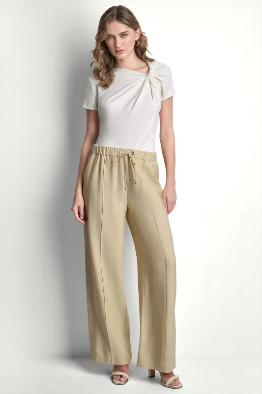 SEAMED WIDE LEG PULL-ON PANT made by DKNY