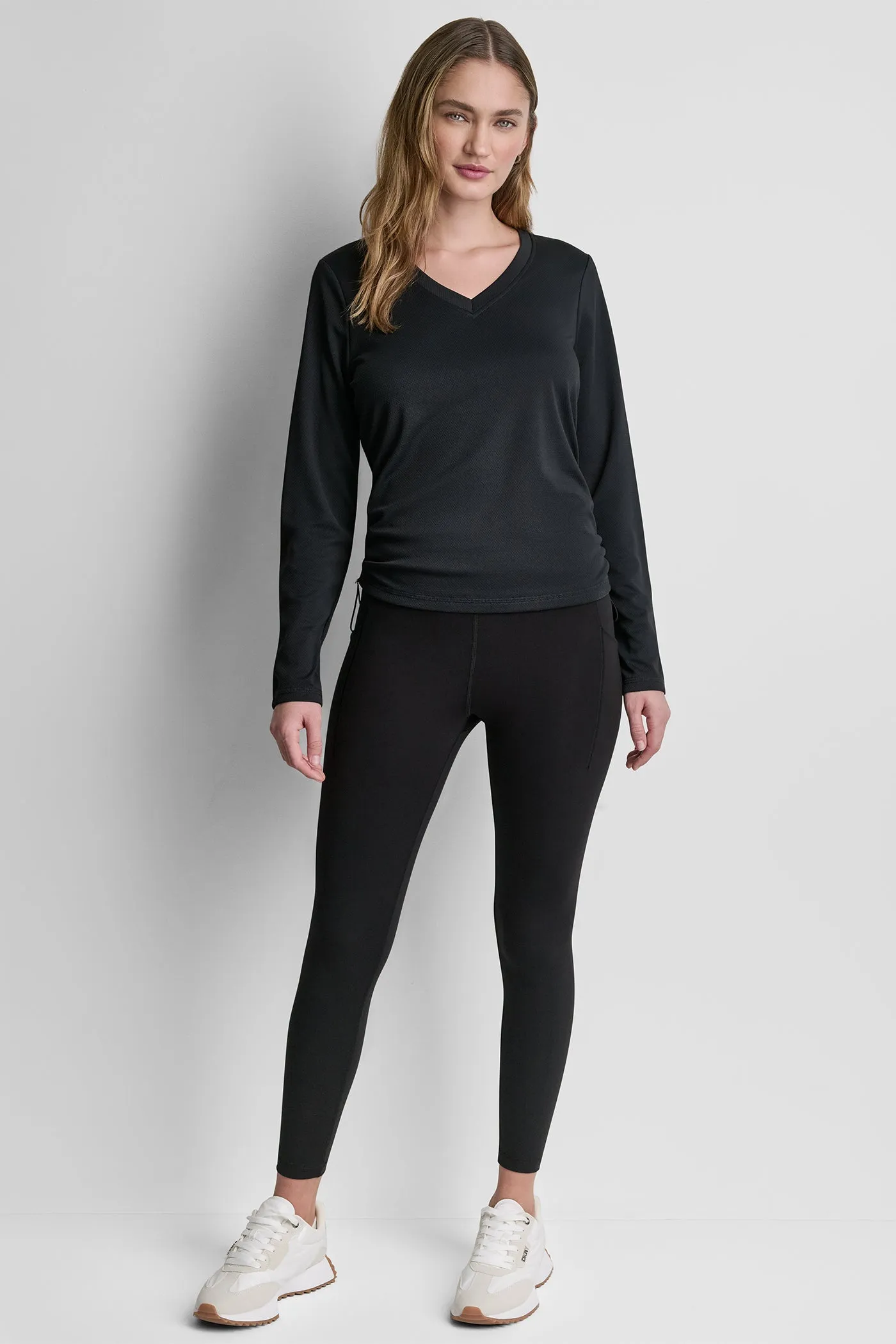 LONG SLEEVE V-NECK TECH TEE sold by DKNY product image thumbnail 5
