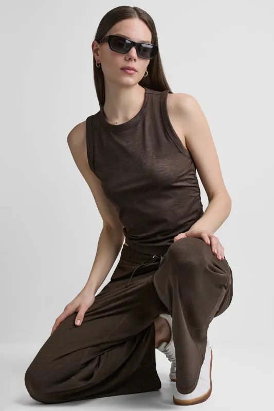 SPACEDYE TANK WITH RUCHING made by DKNY