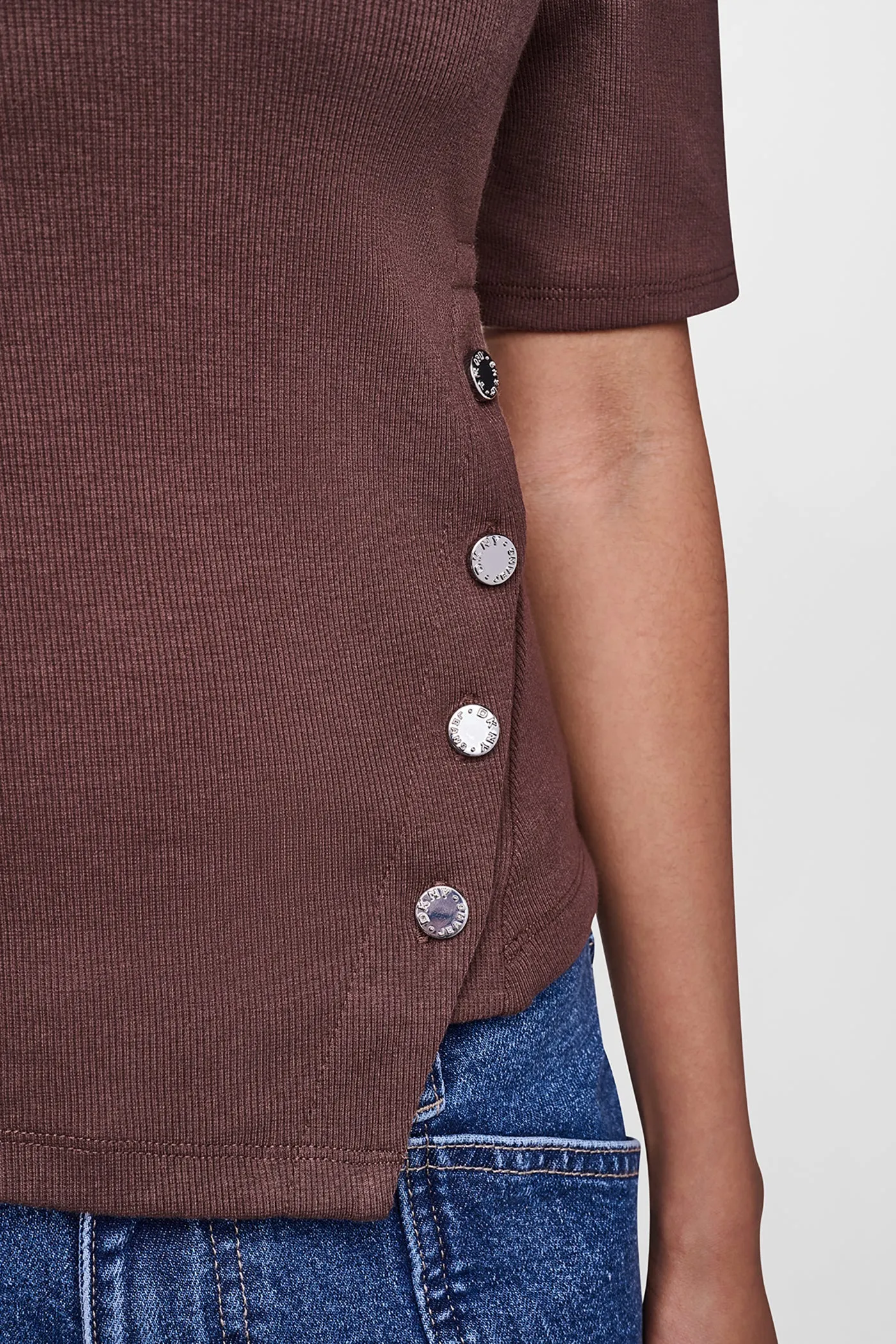 SHORT SLEEVE ASYMMETRIC TOP sold by DKNY product image thumbnail 4
