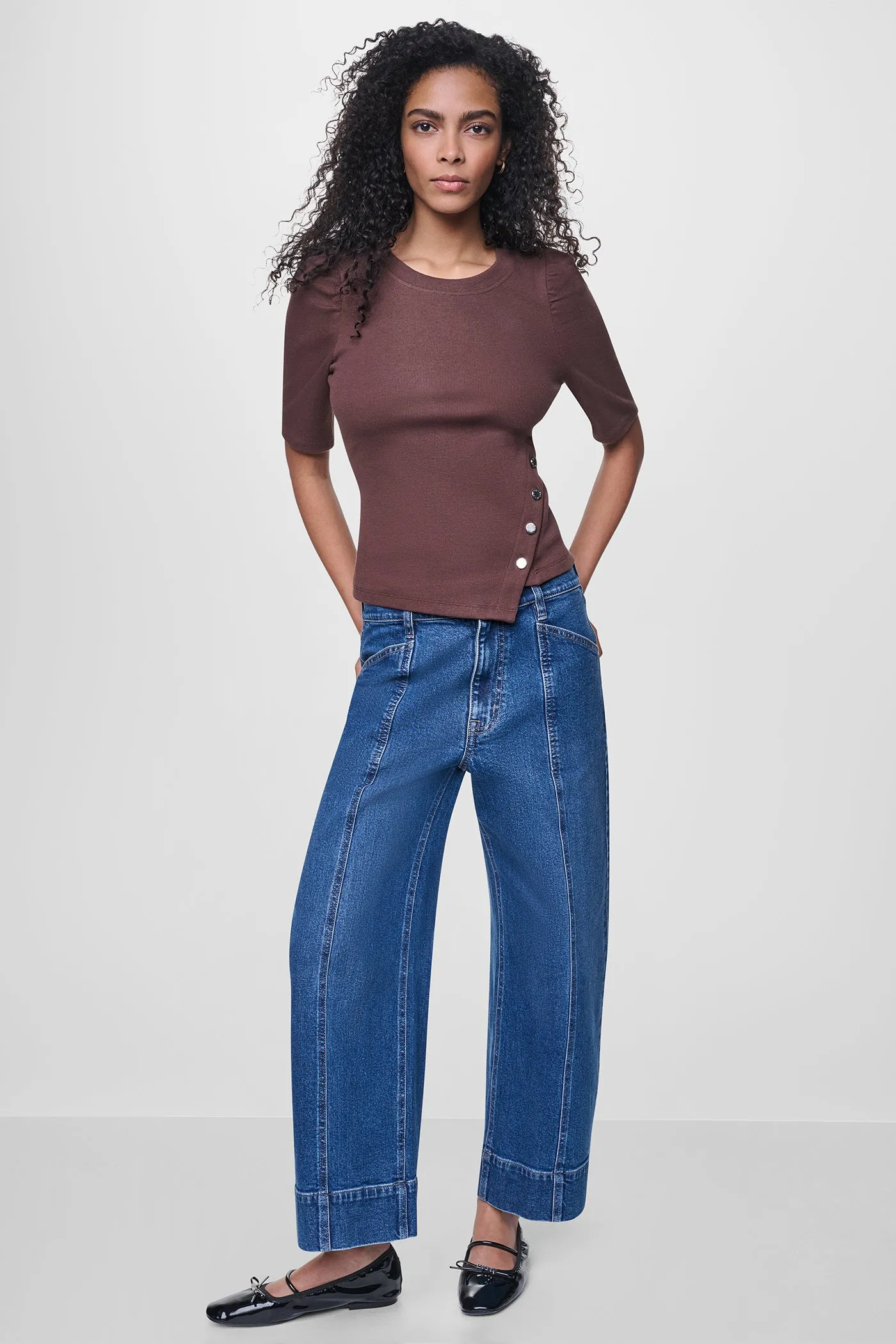 SHORT SLEEVE ASYMMETRIC TOP sold by DKNY product image thumbnail 2
