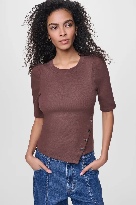 SHORT SLEEVE ASYMMETRIC TOP made by DKNY