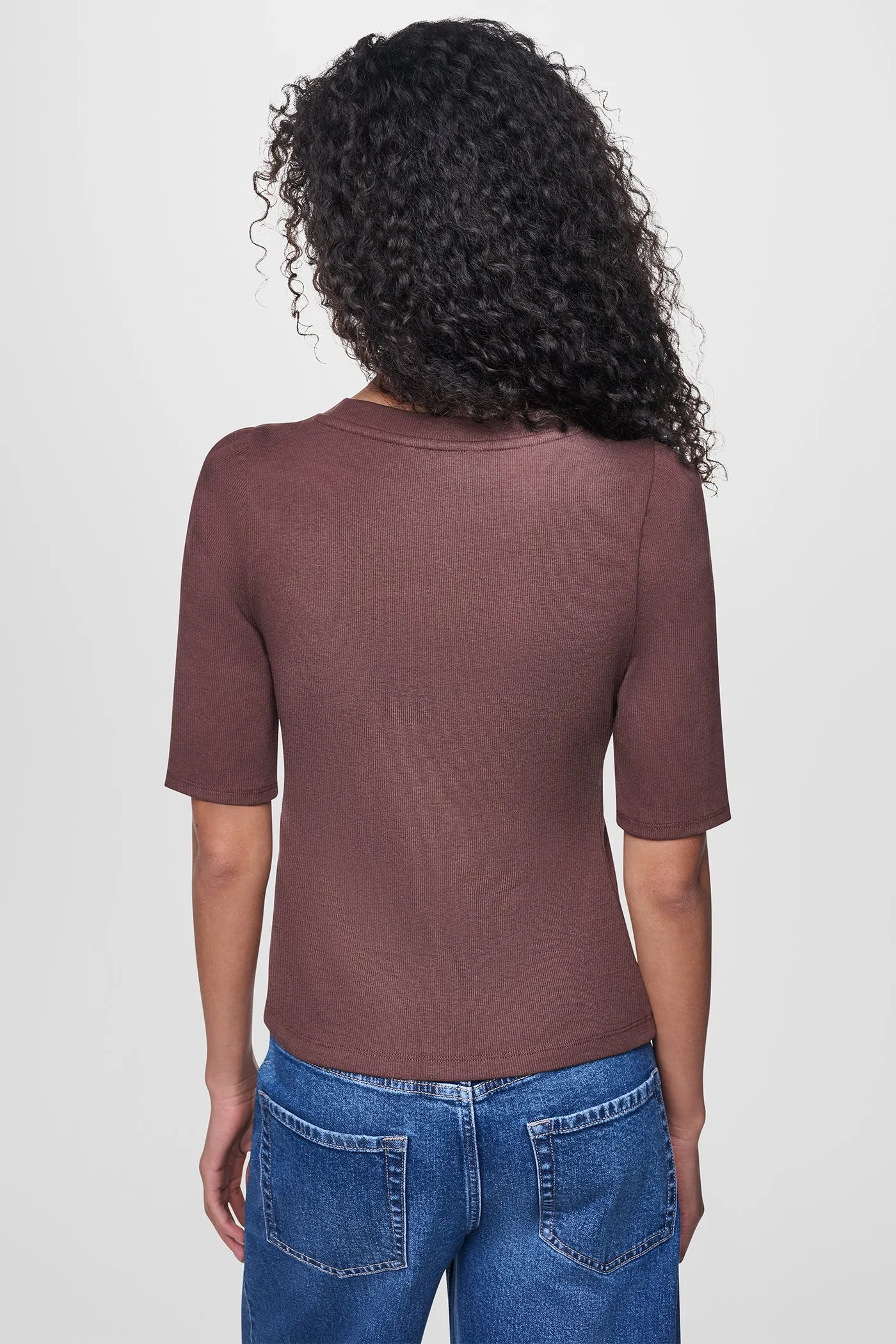 SHORT SLEEVE ASYMMETRIC TOP sold by DKNY product image thumbnail 3