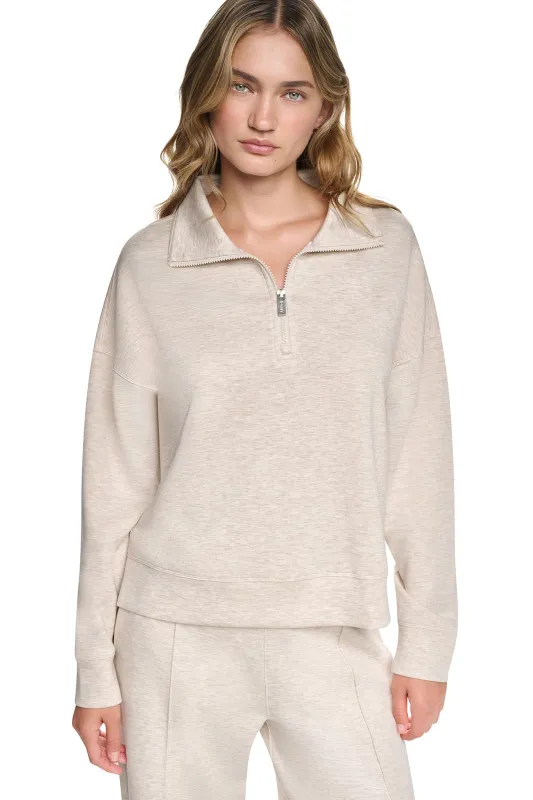 MOCK NECK HALF ZIP PULLOVER made by DKNY