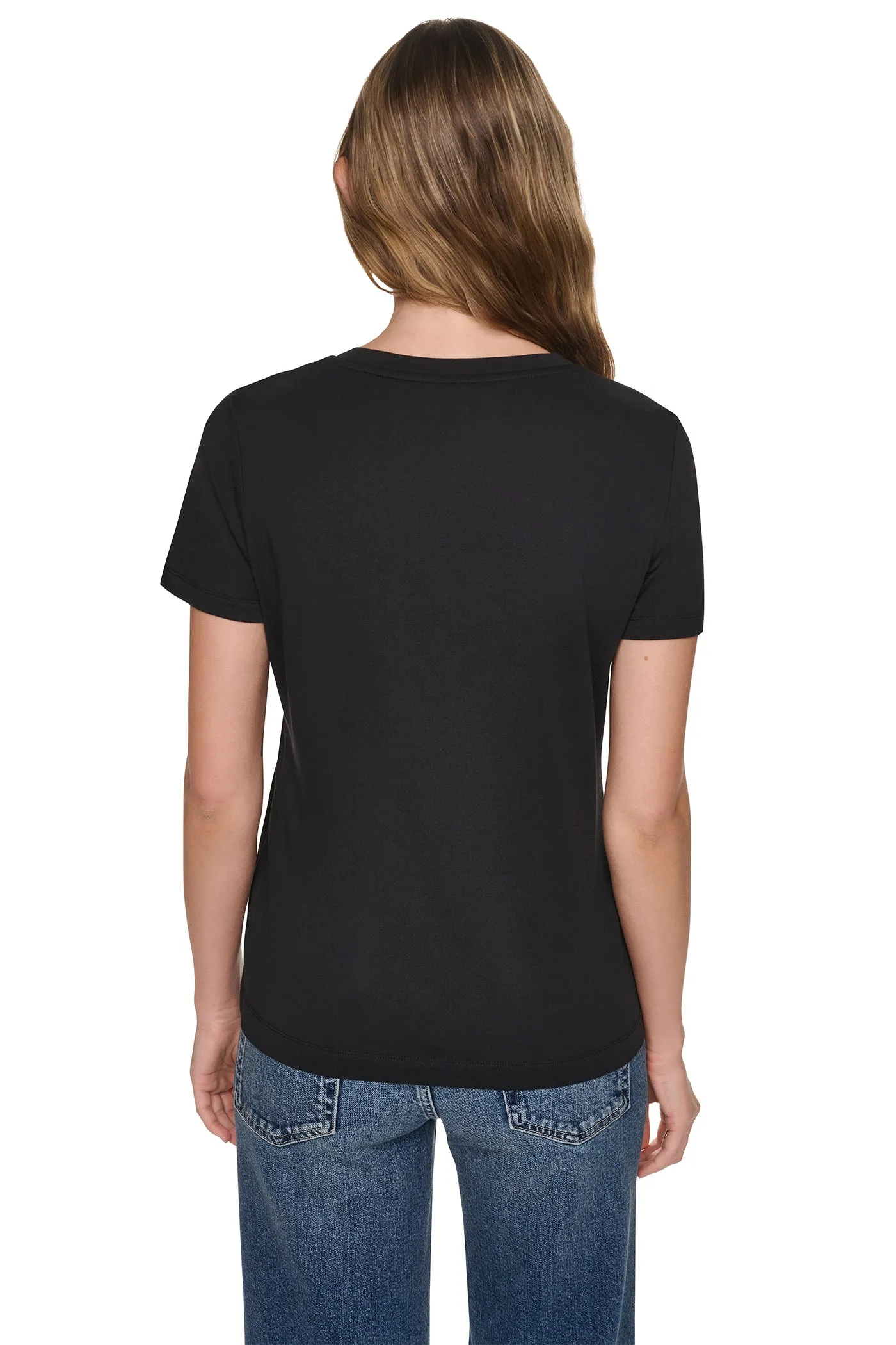 SEQUIN STACKED LOGO TEE sold by DKNY product image thumbnail 3