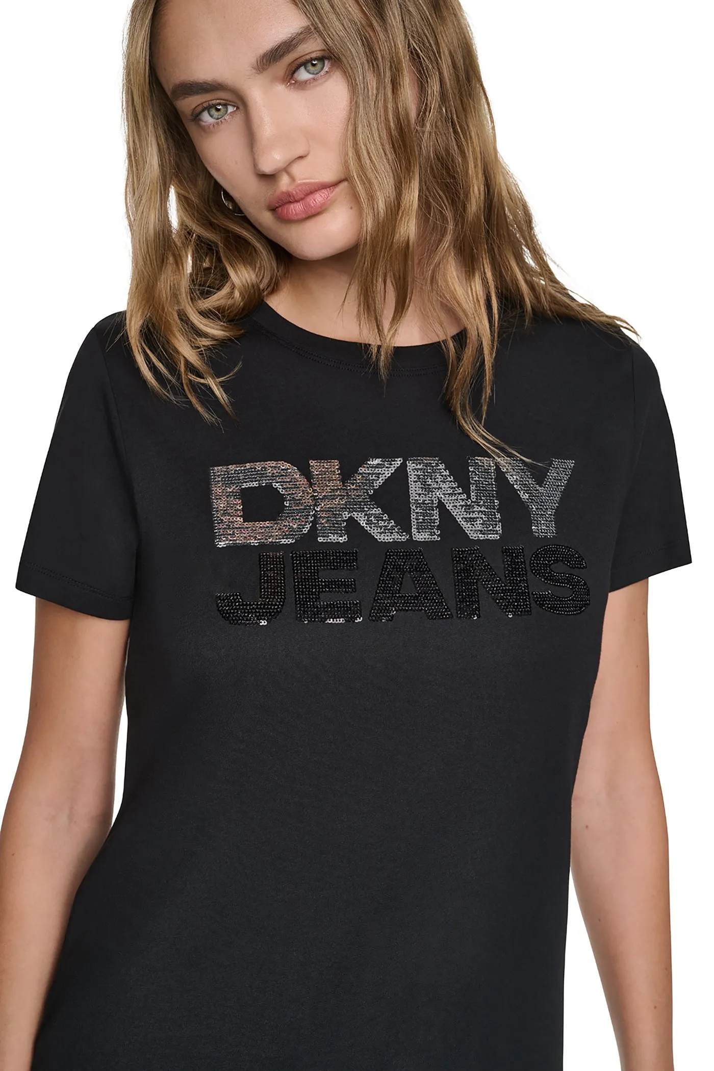 SEQUIN STACKED LOGO TEE sold by DKNY product image thumbnail 2