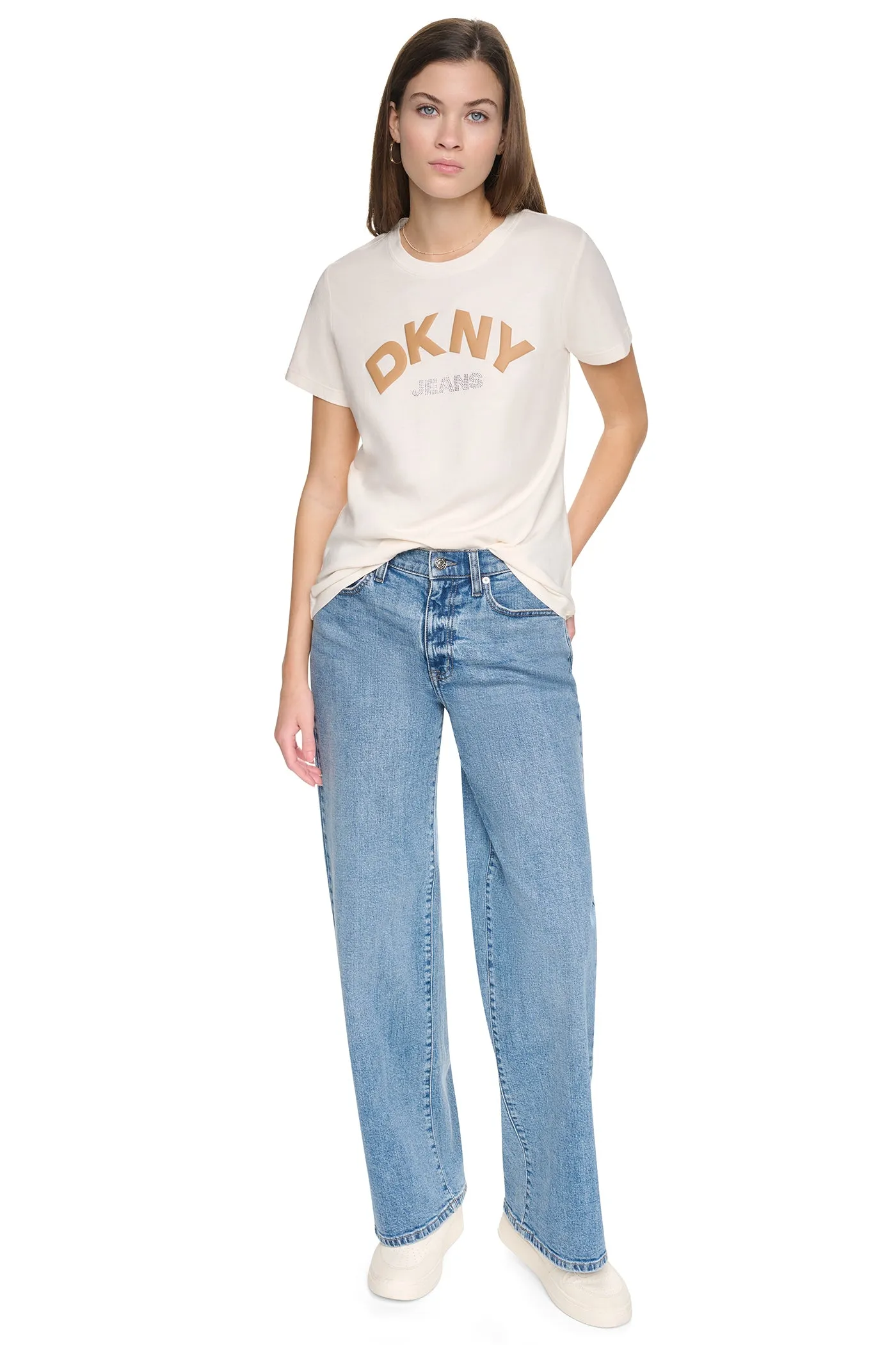 ARCHED RHINESTONE LOGO TEE sold by DKNY product image thumbnail 5
