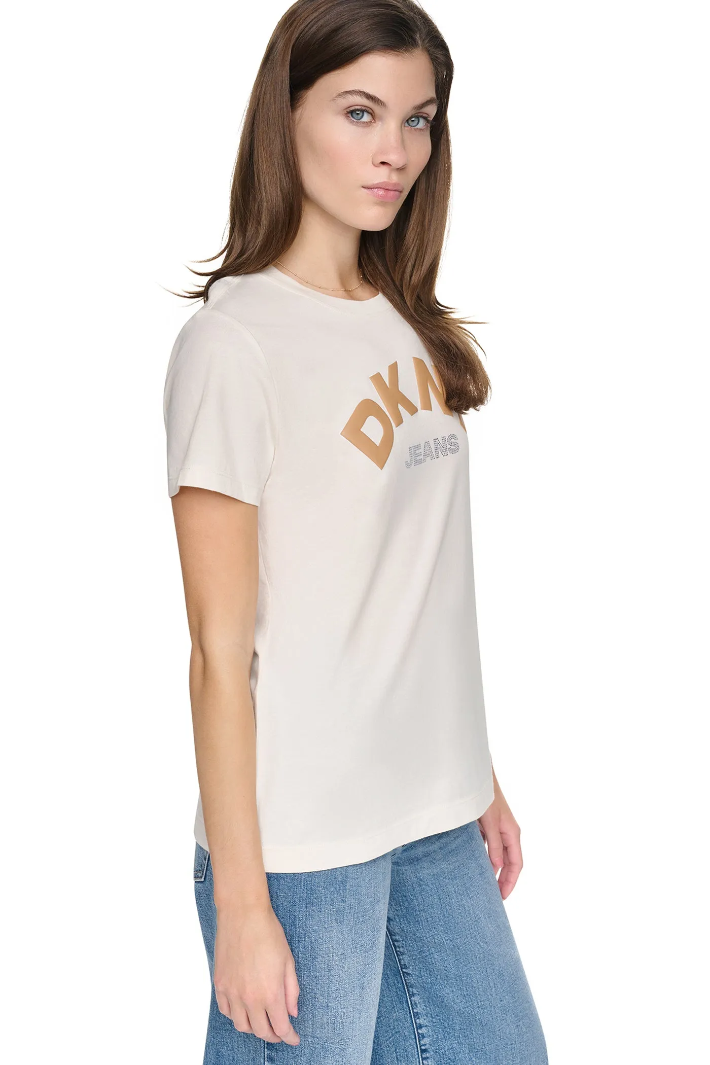 ARCHED RHINESTONE LOGO TEE sold by DKNY product image thumbnail 4