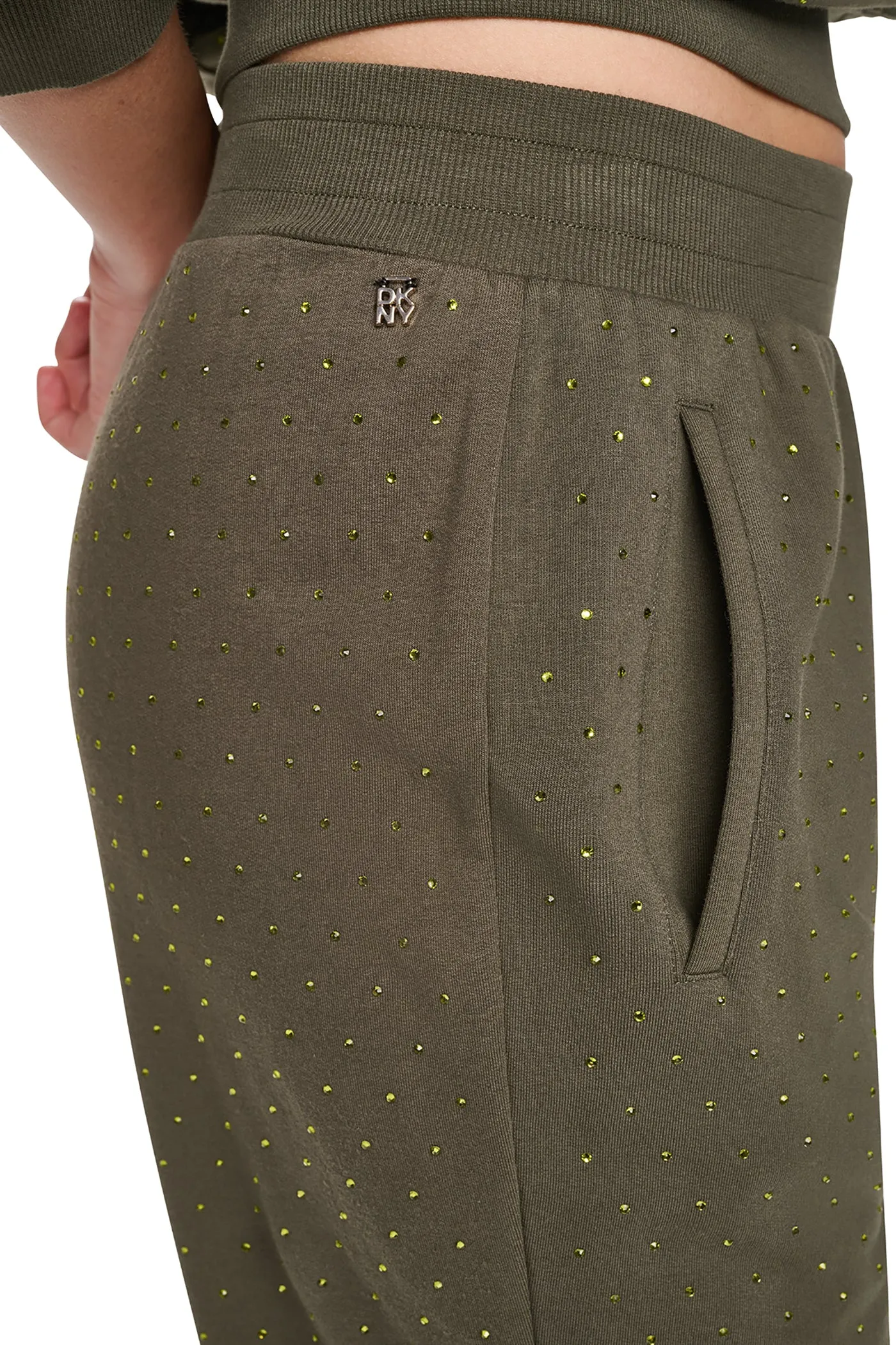 HIGH-RISE RHINESTONE JOGGER PANT sold by DKNY product image thumbnail 2