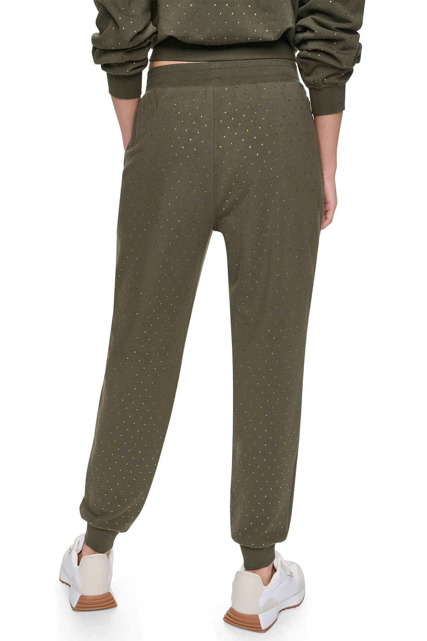 HIGH-RISE RHINESTONE JOGGER PANT sold by DKNY product image thumbnail 4