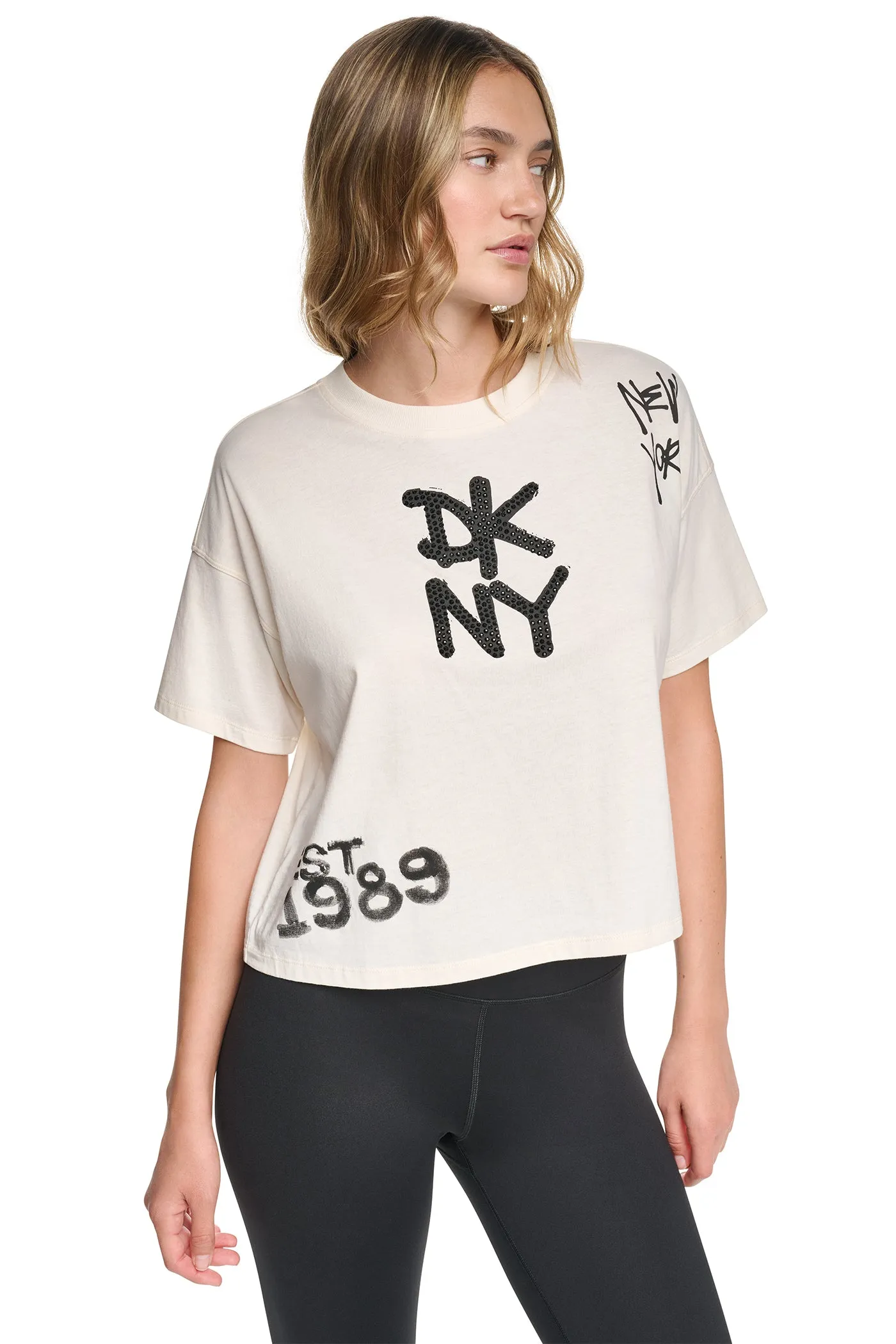 GRAFFITI RHINESTONE LOGO TEE sold by DKNY product image thumbnail 5