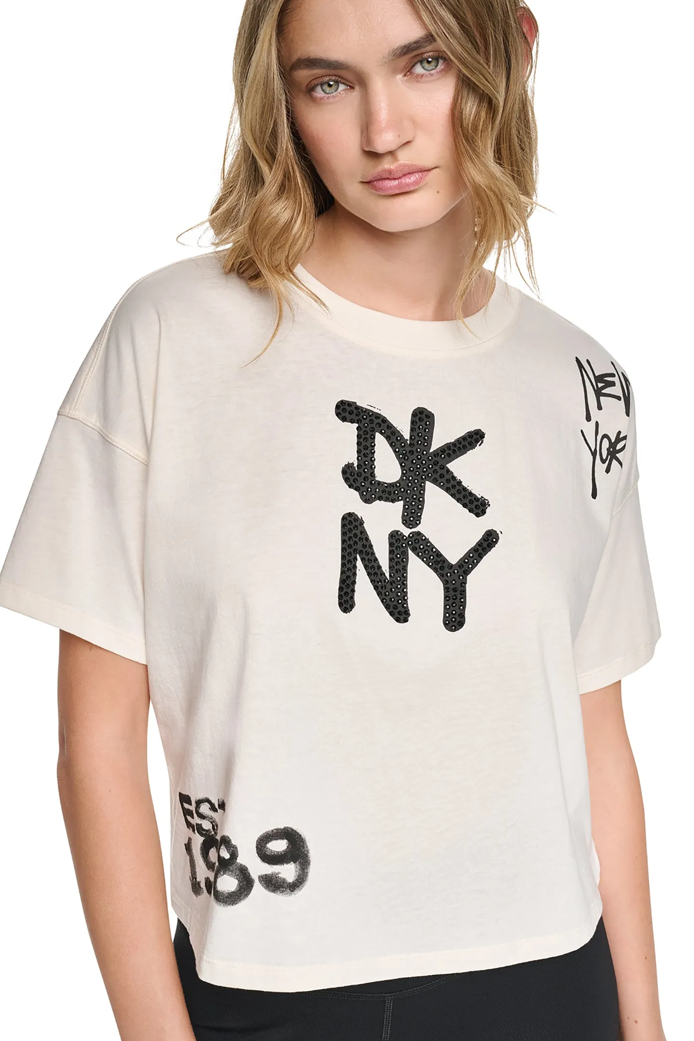 GRAFFITI RHINESTONE LOGO TEE sold by DKNY product image thumbnail 2