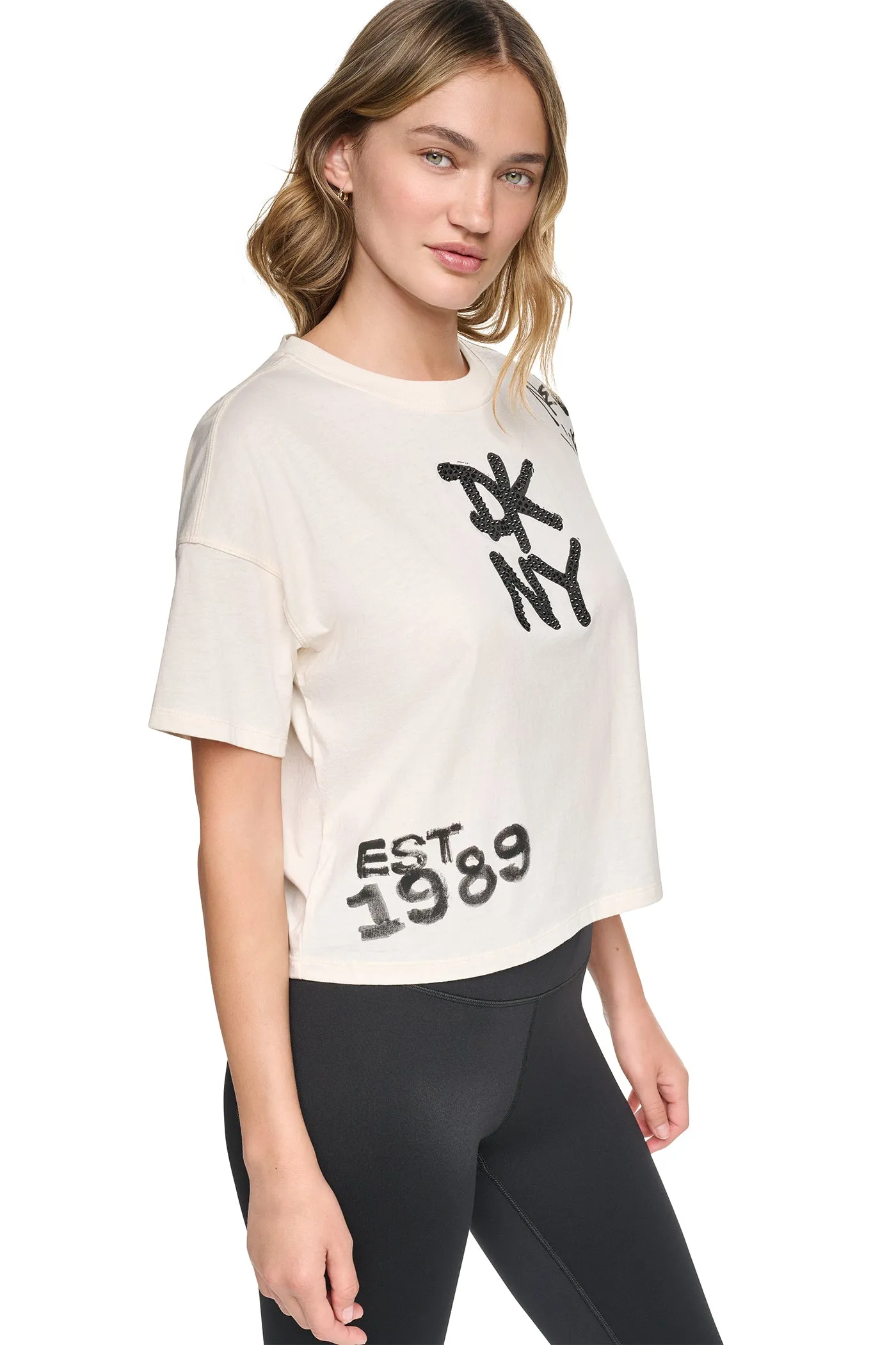 GRAFFITI RHINESTONE LOGO TEE sold by DKNY product image thumbnail 4