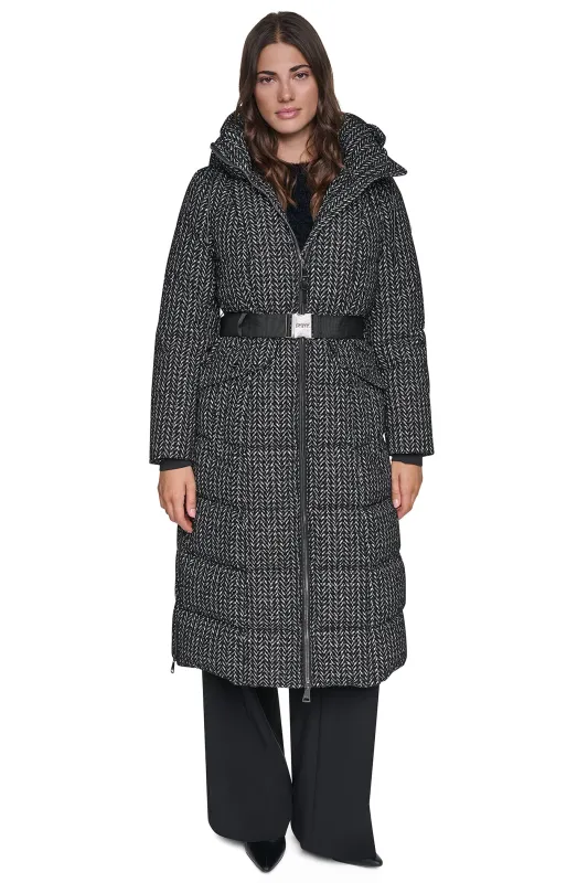 MAXI PUFFER WITH BELT made by DKNY