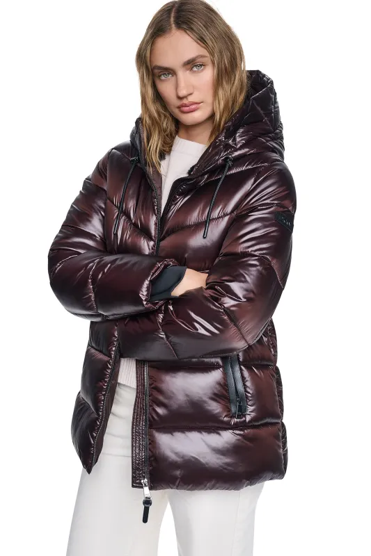 PEARALIZED HOODED PUFFER made by DKNY