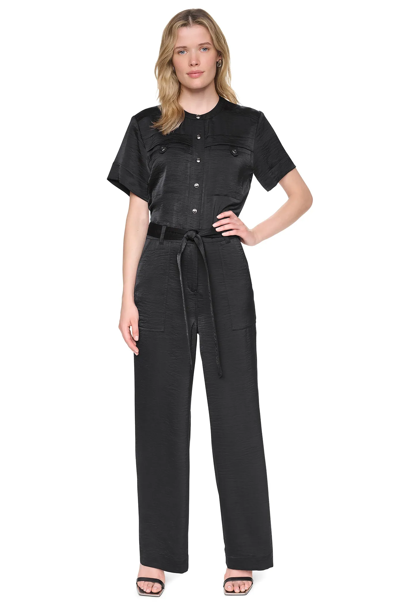 BUTTON FRONT UTILITY JUMPSUIT sold by DKNY product image thumbnail 4