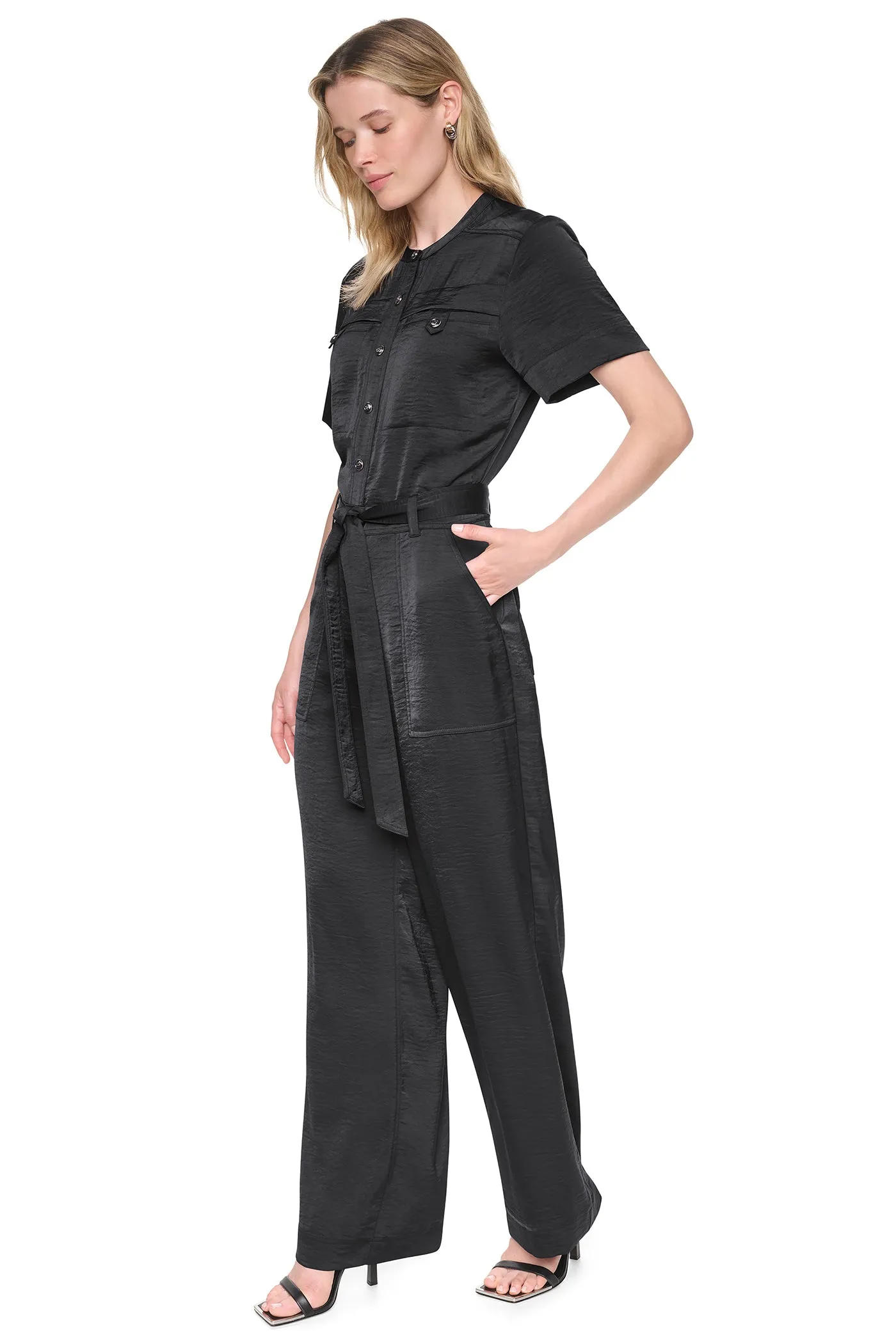 BUTTON FRONT UTILITY JUMPSUIT sold by DKNY product image thumbnail 3