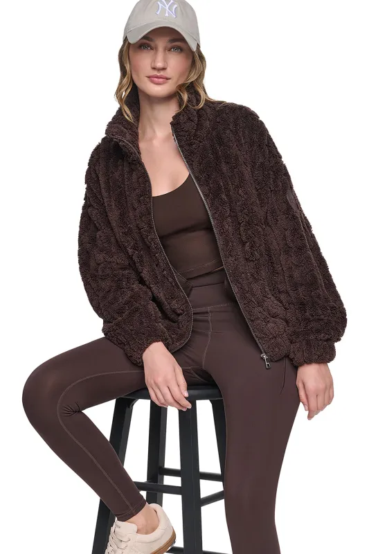 CABLE SHERPA FULL ZIP JACKET made by DKNY