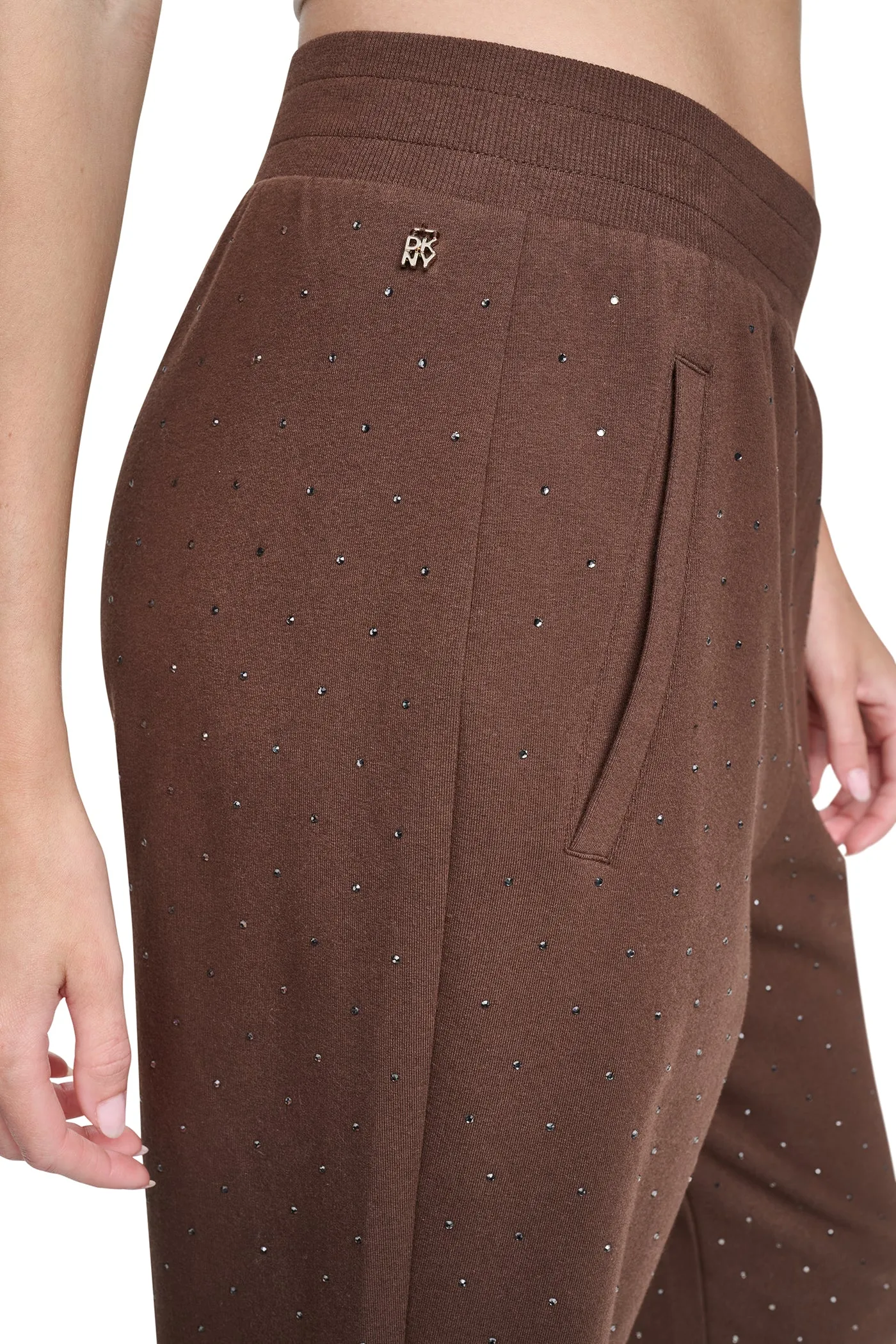 HIGH-RISE RHINESTONE JOGGER PANT sold by DKNY product image thumbnail 2