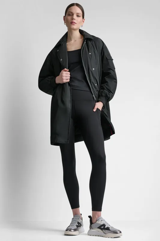 LONG JACKET WITH REMOVABLE HOOD made by DKNY
