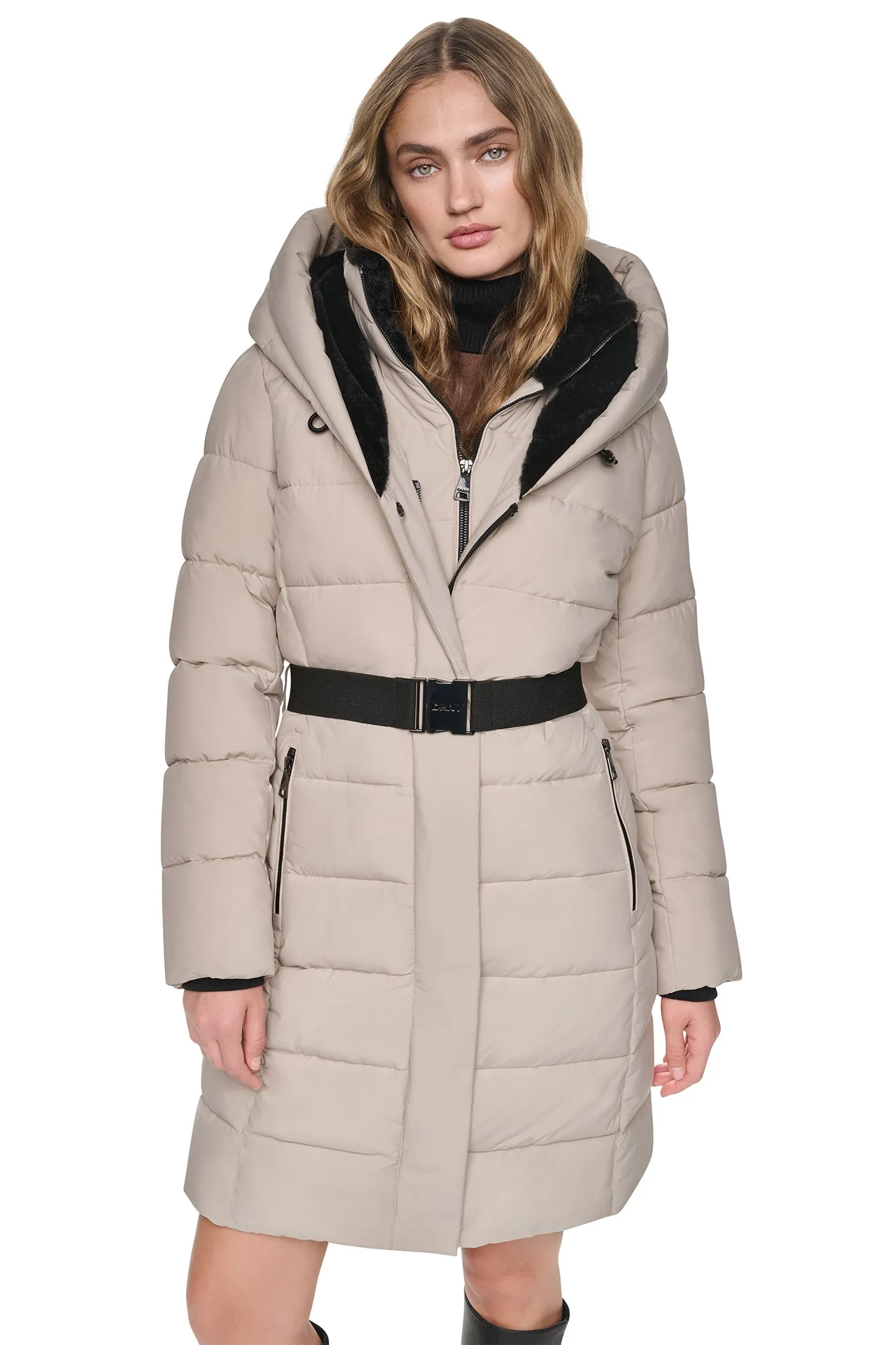 LONG BELTED LAYERED PUFFER sold by DKNY product image thumbnail 5