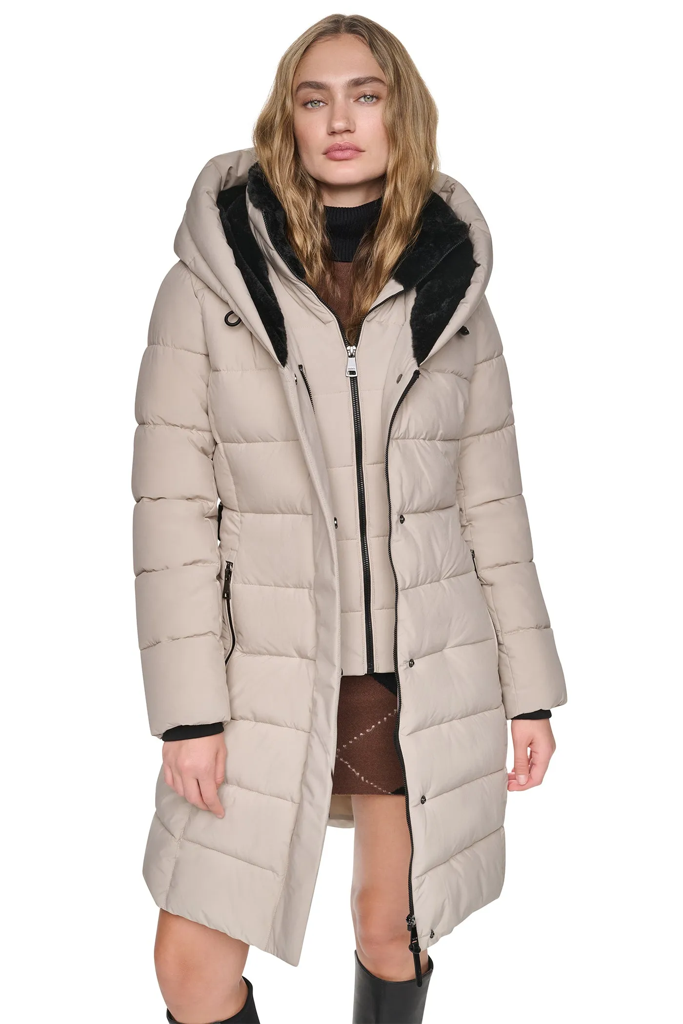 LONG BELTED LAYERED PUFFER sold by DKNY product image thumbnail 2